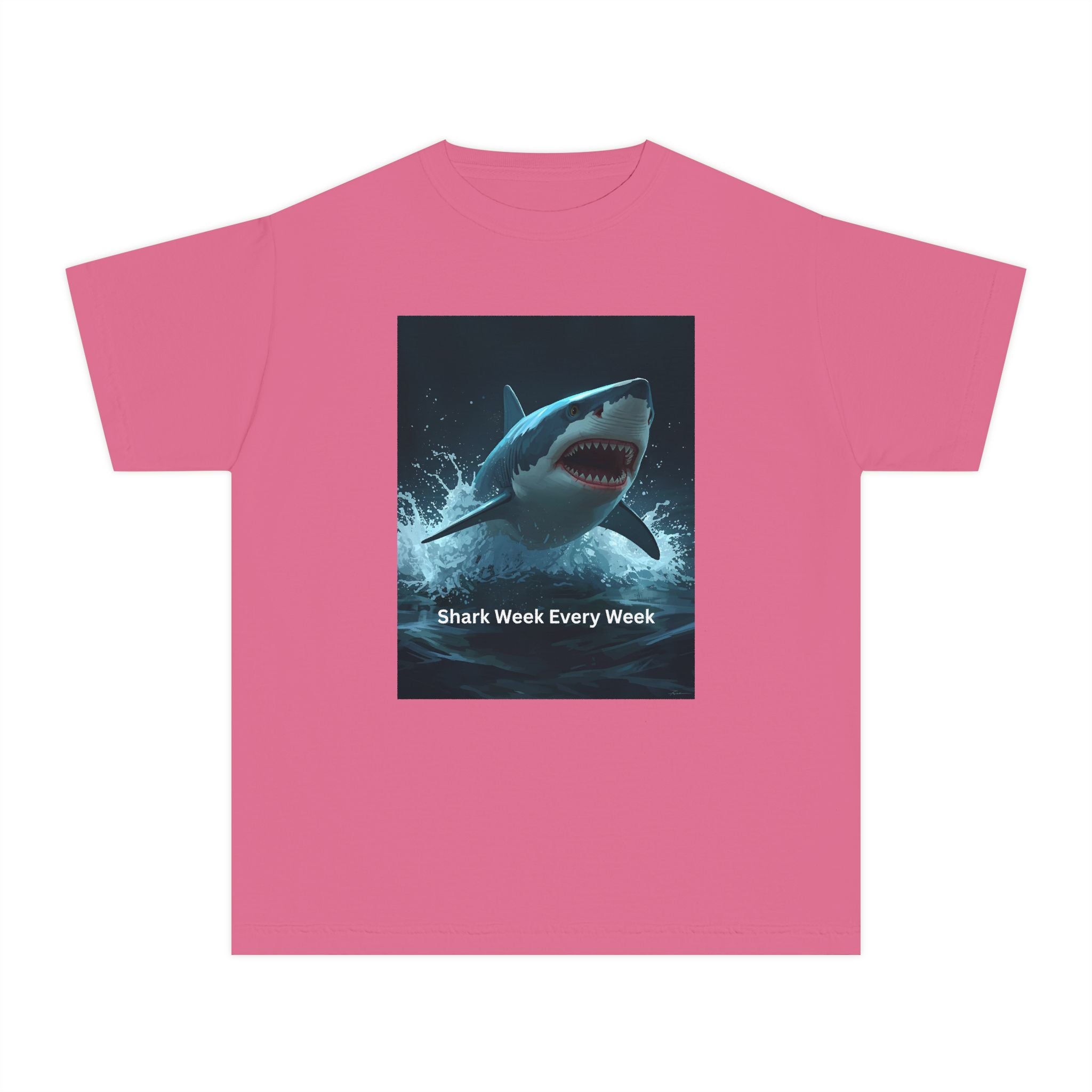 Shark Week Youth Tee, Fun Shark Graphic Shirt, Kids Summer Apparel, Ocean Lover Gift, Beach Party Clothing