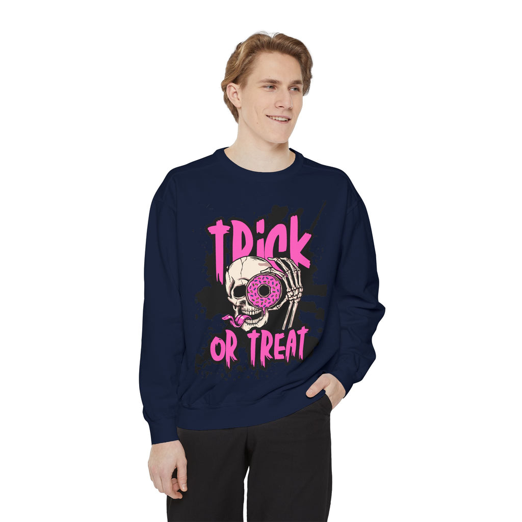 Trick or Treat Skull Unisex Garment-Dyed Sweatshirt