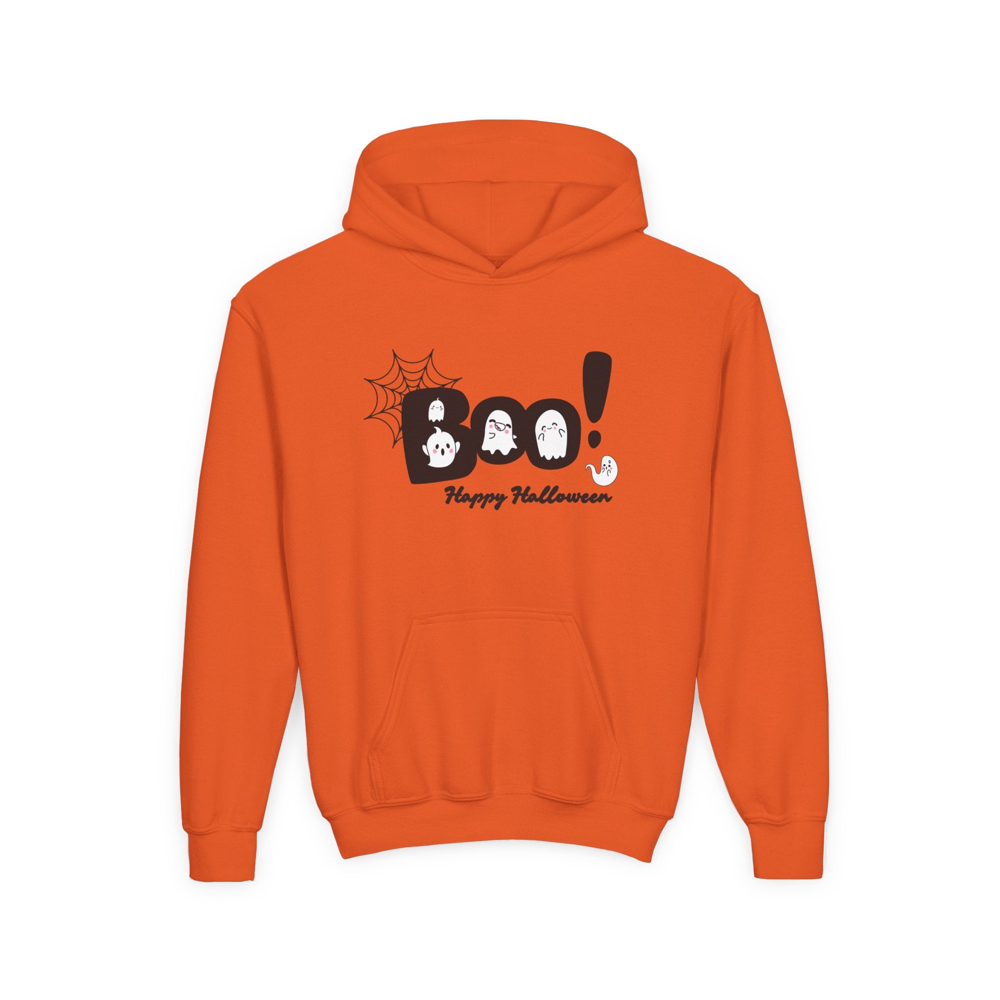 Halloween Boo! Youth Hoodie, Kids Sweatshirt, Fall Apparel, Spooky Costume, Trick or Treat Gift, October Celebration