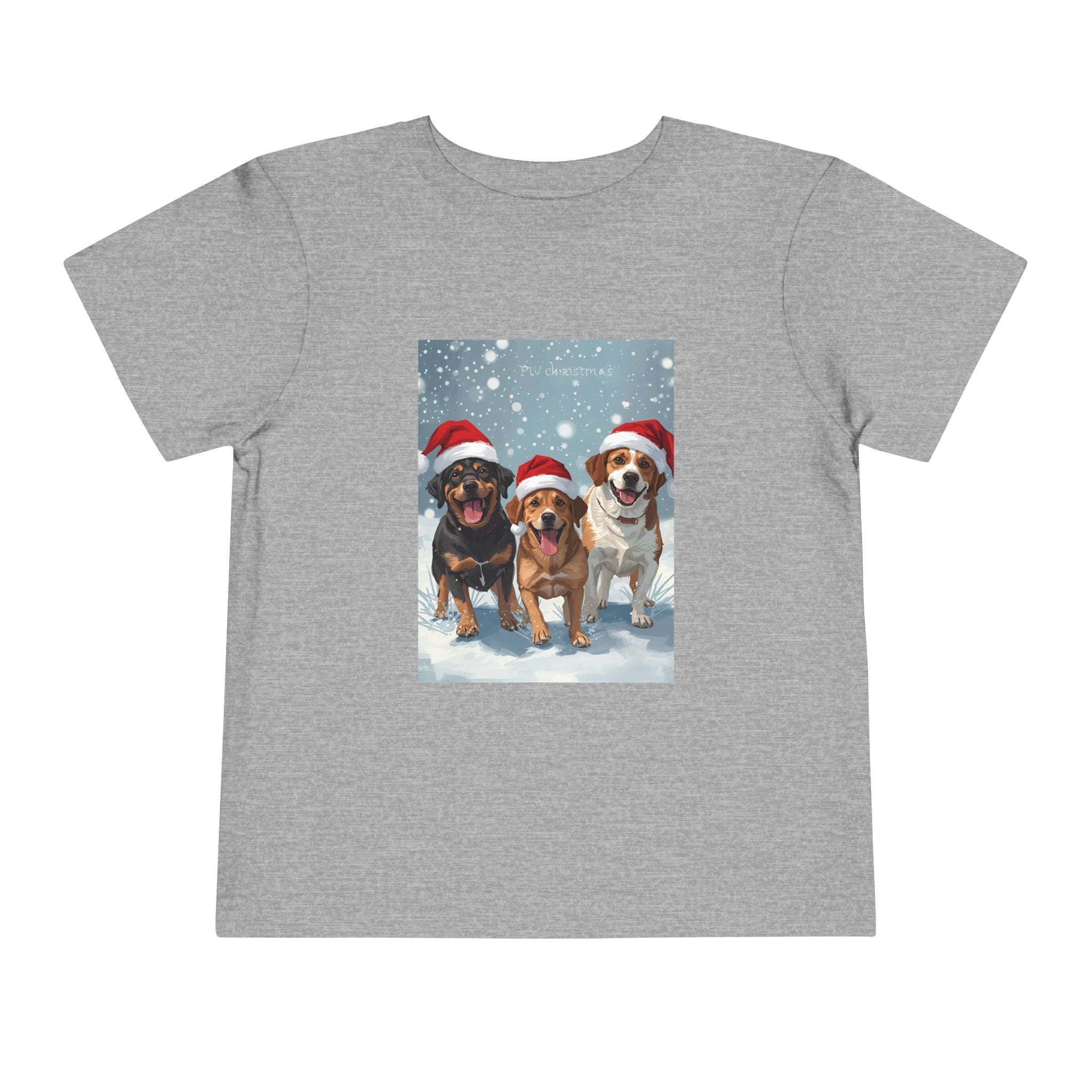 Cute Christmas Dogs Toddler Short Sleeve Tee