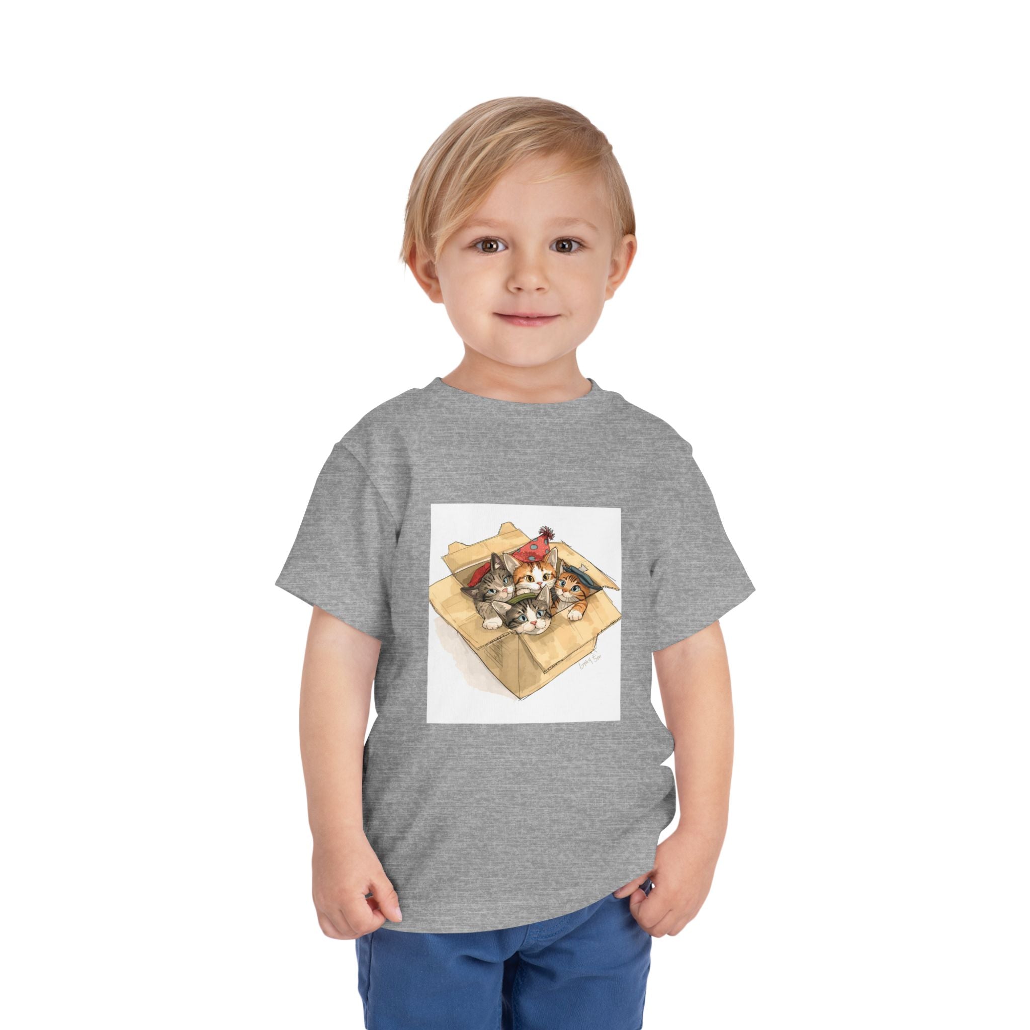 Cute Kittens In Box Toddler Short Sleeve Tee