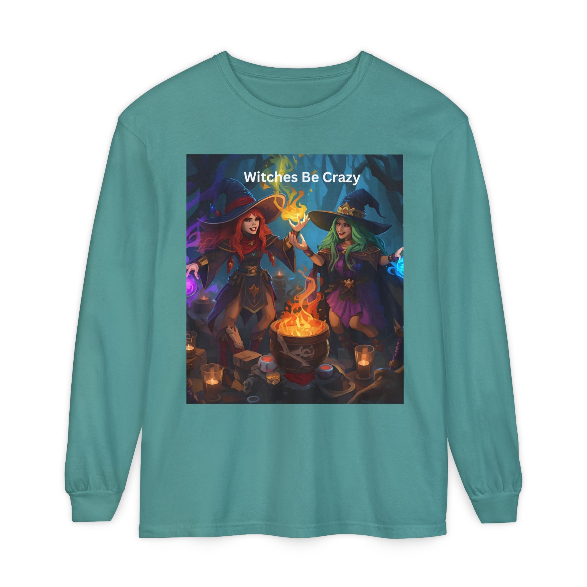 Spooky Halloween Witches Be Crazy Long Sleeve T-Shirt, Halloween Top, Witchy Apparel, Unisex Shirt, Spooky Gift, Casual Wear