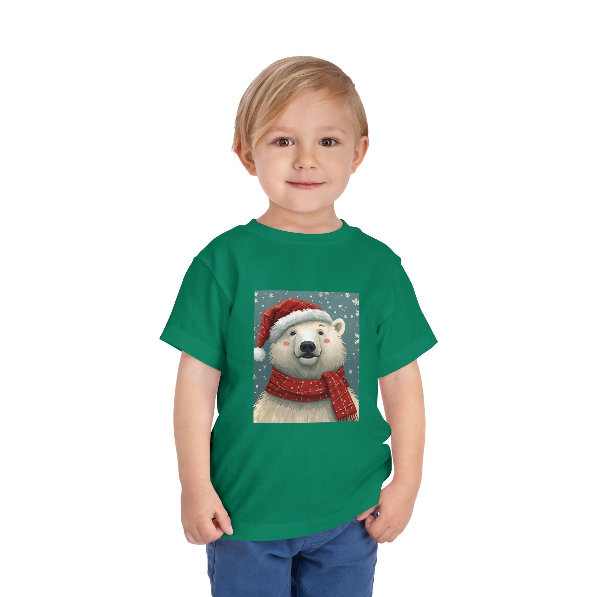 Adorable Holiday Polar Bear Toddler Tee, Christmas Gift, Cute Winter Shirt, Kids Fashion, Seasonal Apparel
