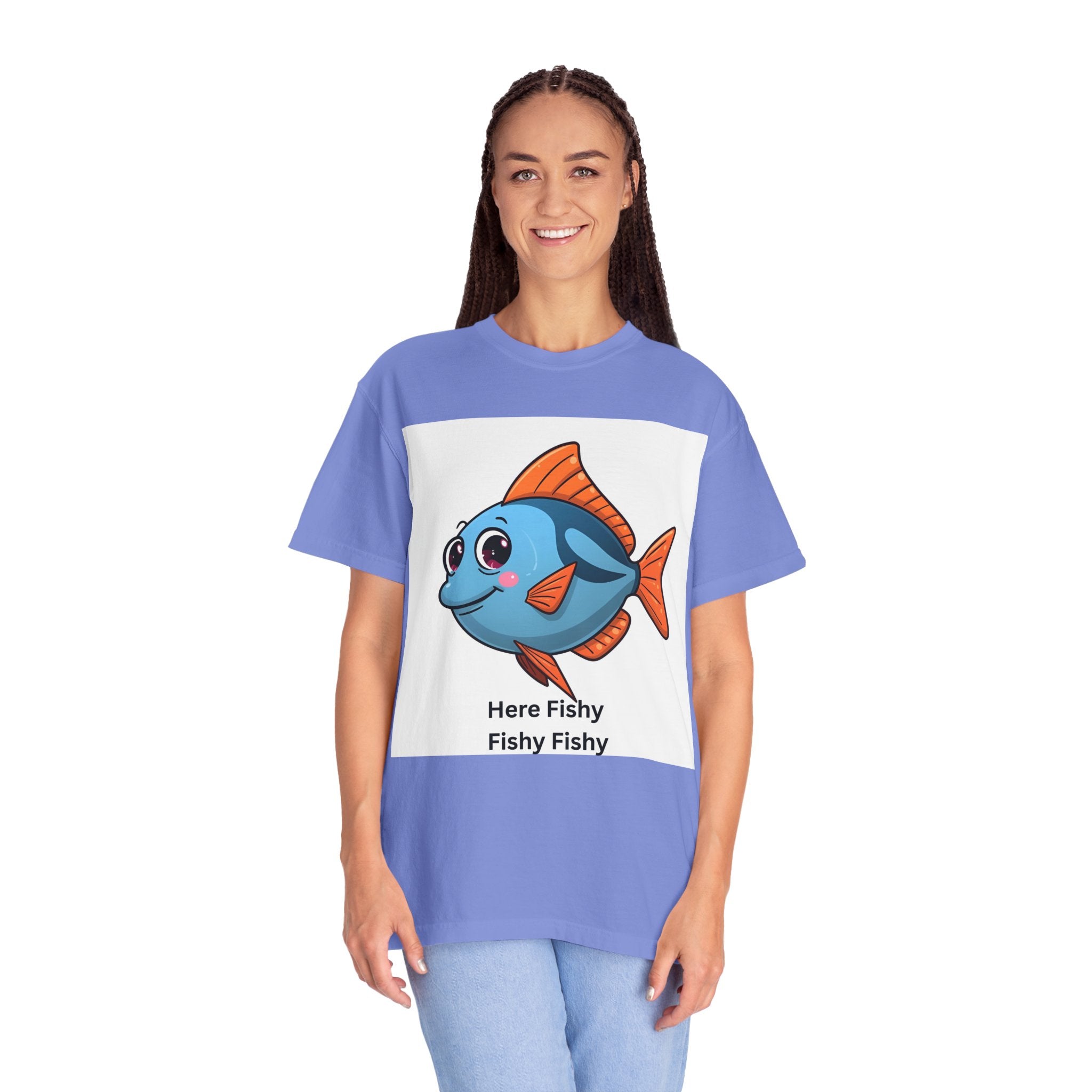 Here Fishy Fishy Fishy Unisex Garment-Dyed T-shirt