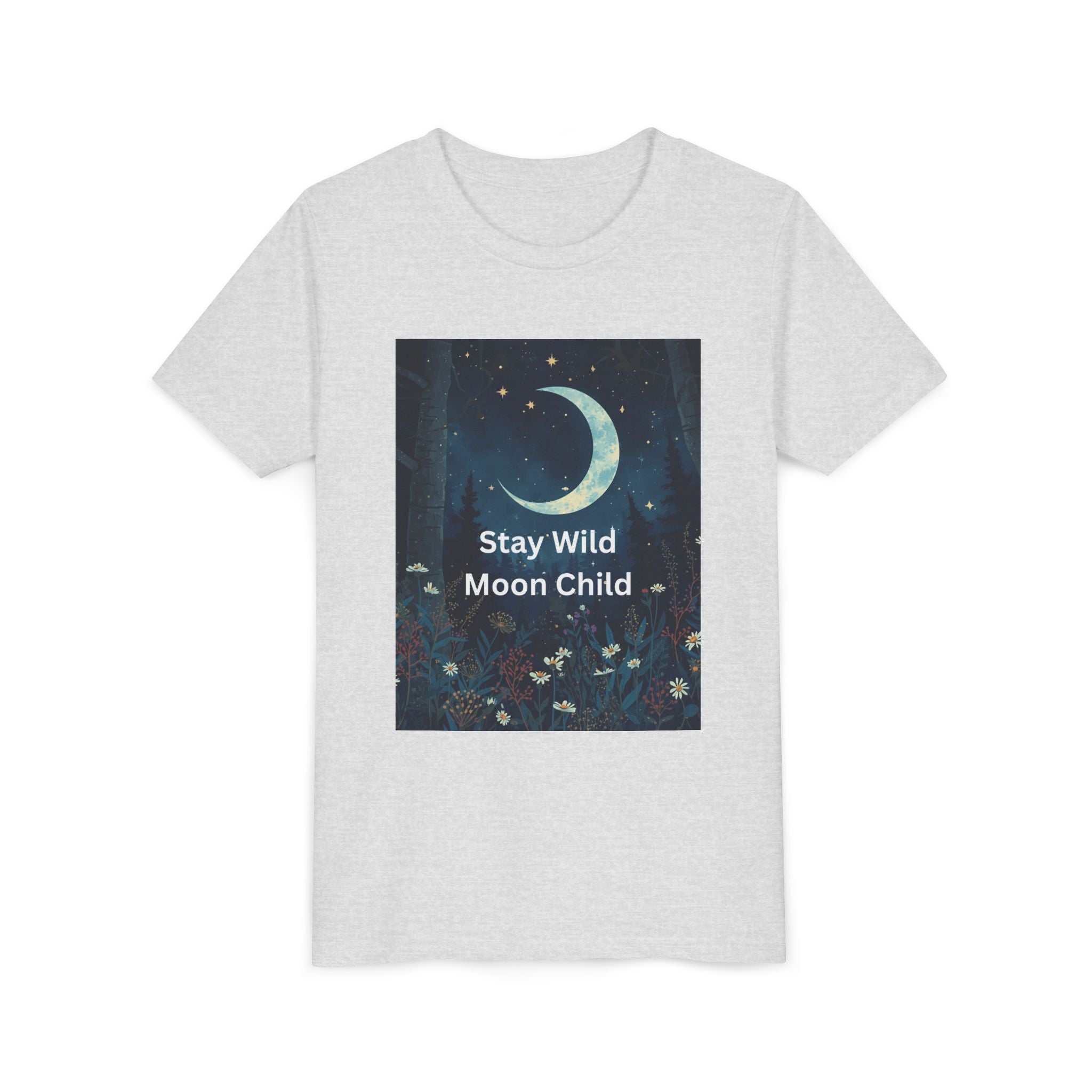 Stay Wild Moon Child Youth Tee - Adventure Tee, Nature Inspired Shirt, Cute Kids Clothing, Gift for Young Explorers, Eco-Friendly Tee