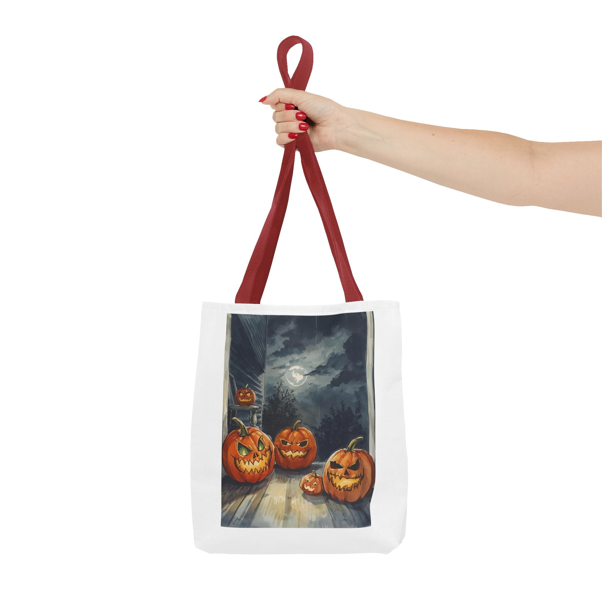 Halloween Pumpkin Tote Bag, Spooky Fall Accessories, Trick or Treat Bag, Autumn Vibes, Eco-Friendly Shopping