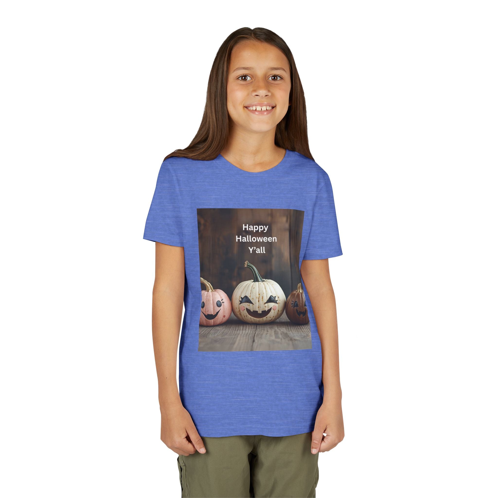 Happy Halloween Youth Tee, Kids Halloween Shirt, Pumpkin T-Shirt, Fall Festival Apparel, Trick or Treat Wear, Spooky Season Top