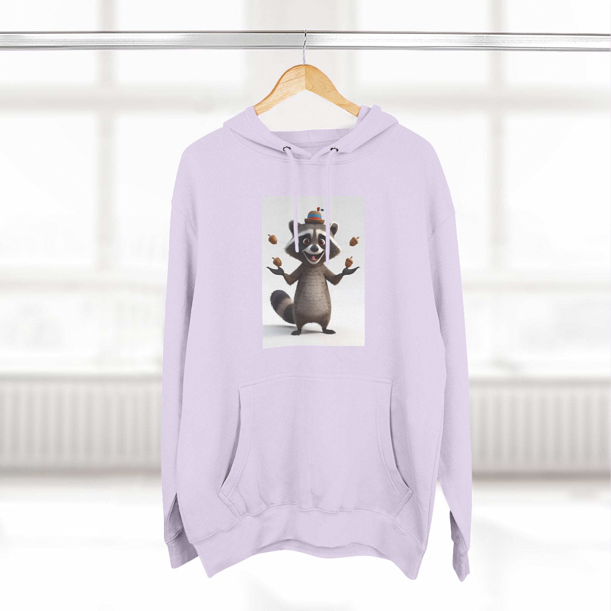 Raccoon Three-Panel Fleece Hoodie