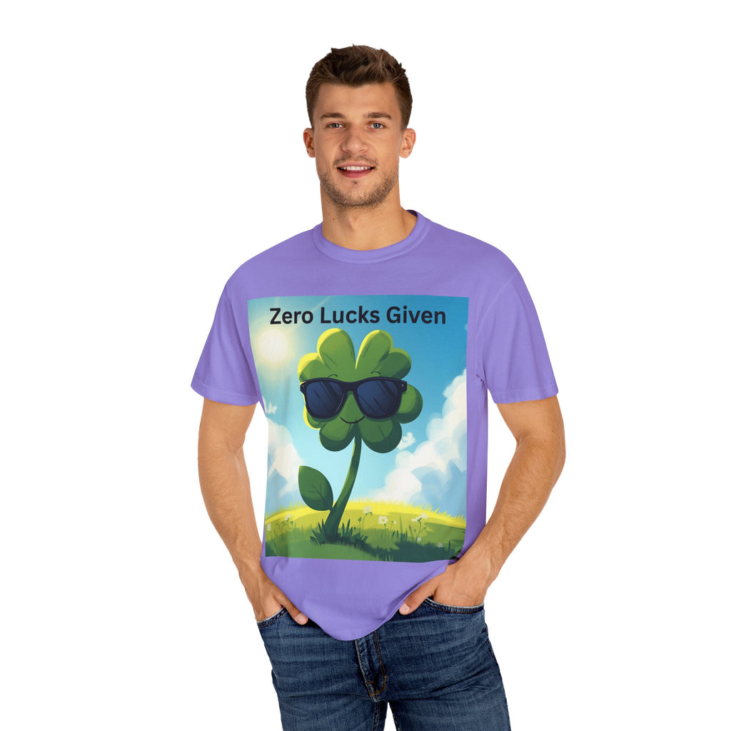 Zero Lucks Given T-Shirt, Fun Graphic Tee, Unisex Casual Shirt, St. Patrick's Day Gift, Lucky Charm Apparel, Summer Outfit