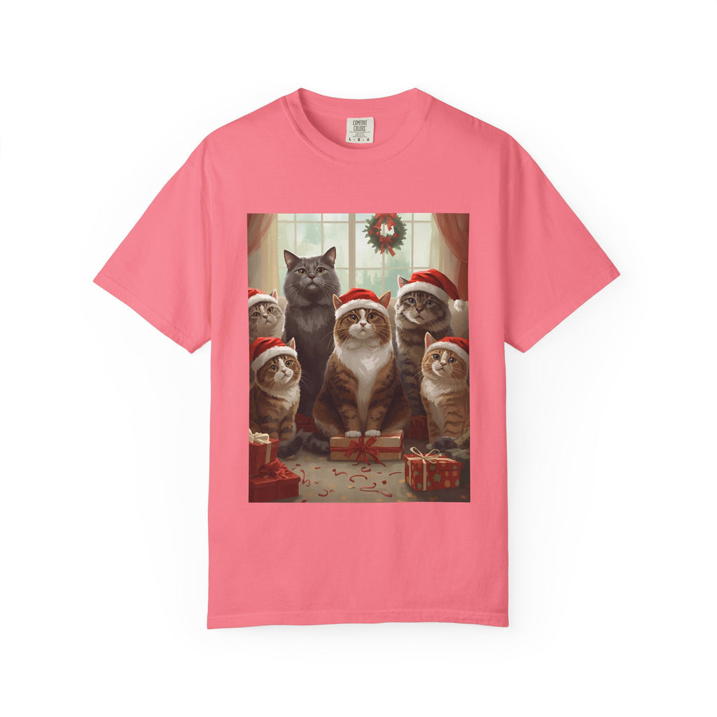 Cute Festive Christmas Holiday Cat T-Shirt, Christmas Gift, Cute Cat Shirt, Unisex Tee, Pet Lover Gift, Cozy Winter Style