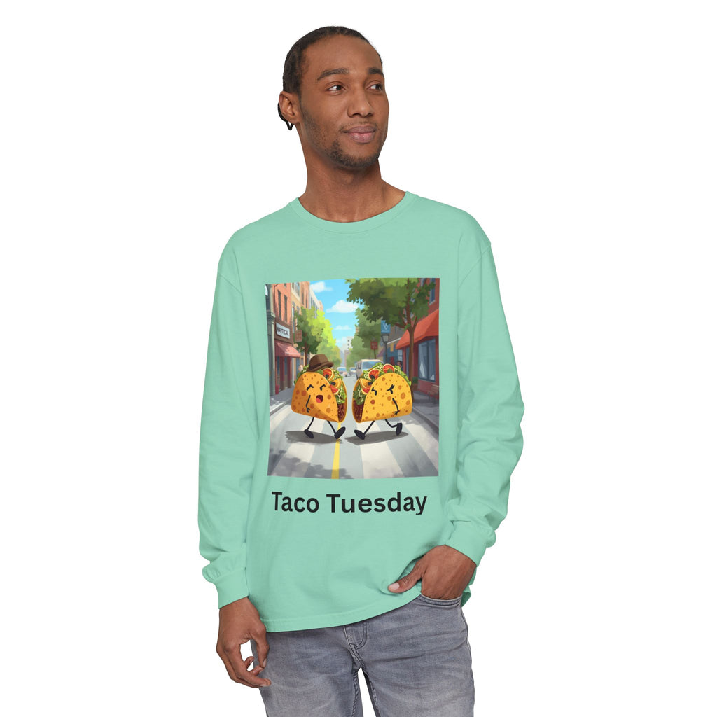 Taco Tuesday Unisex Garment-dyed Long Sleeve T-Shirt