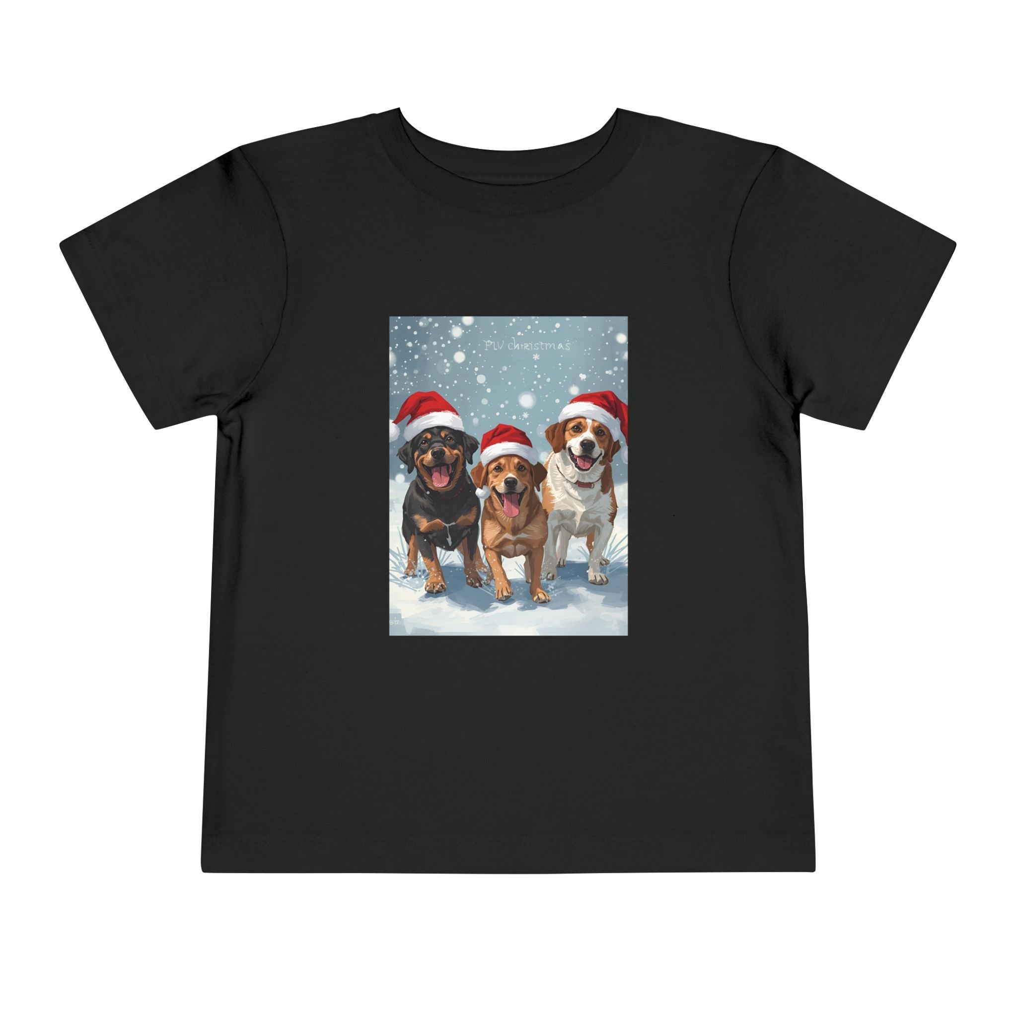 Cute Christmas Dogs Toddler Short Sleeve Tee