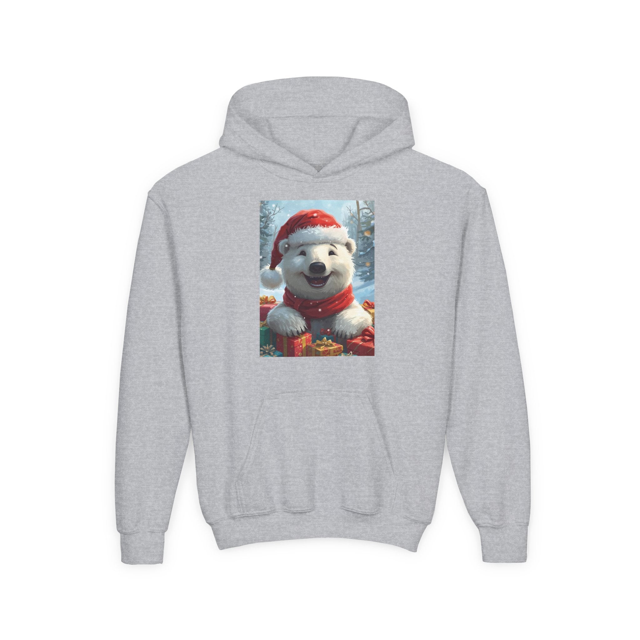 Christmas Bear Youth Heavy Blend Hooded Sweatshirt