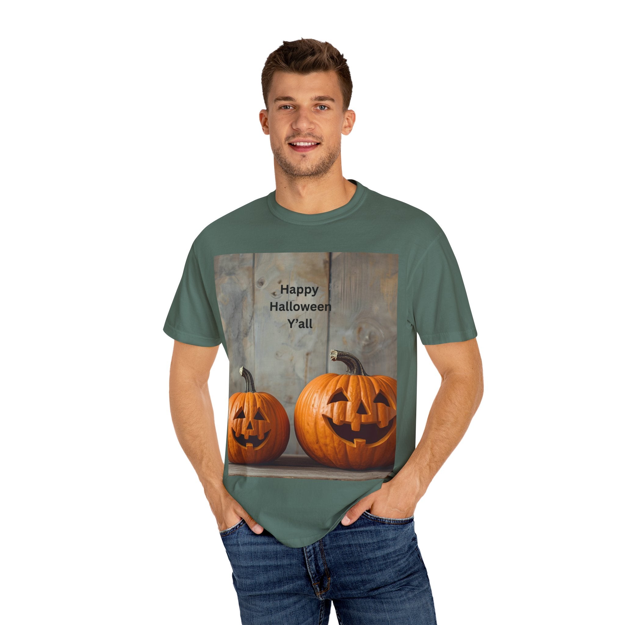 Happy Halloween Unisex T-Shirt, Spooky Fall Tee, Pumpkin Graphic Shirt, Halloween Costume Top, Fall Celebration Wear