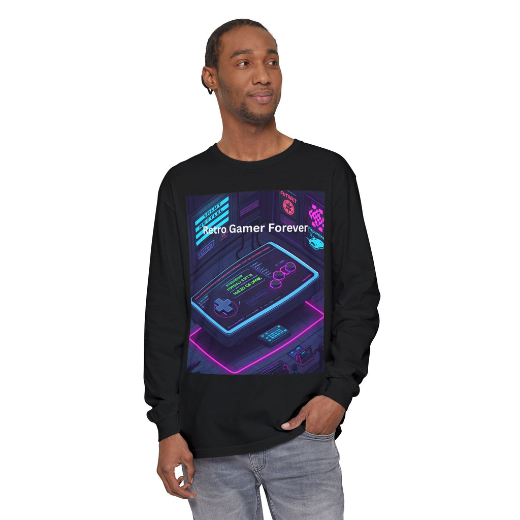 Retro Game Controller Unisex Garment-dyed Long Sleeve T-Shirt