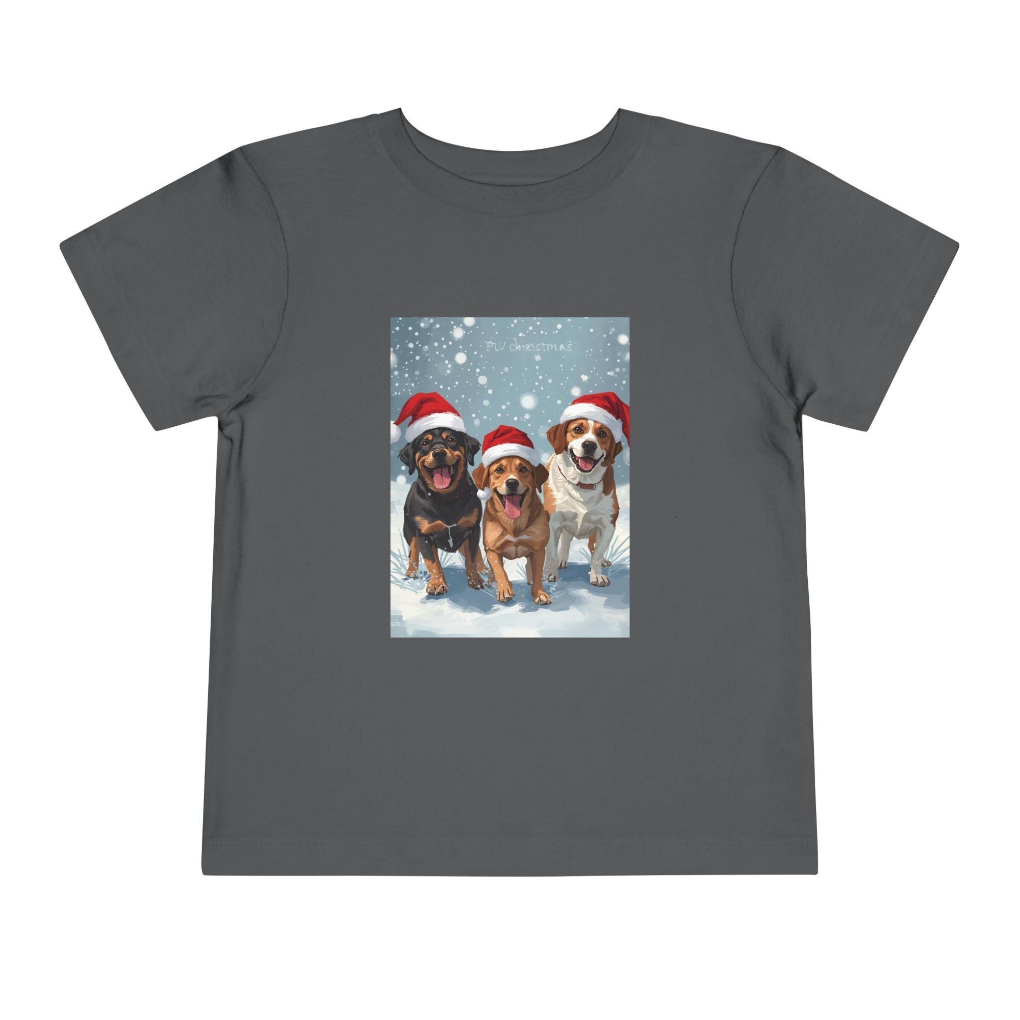 Cute Christmas Dogs Toddler Short Sleeve Tee