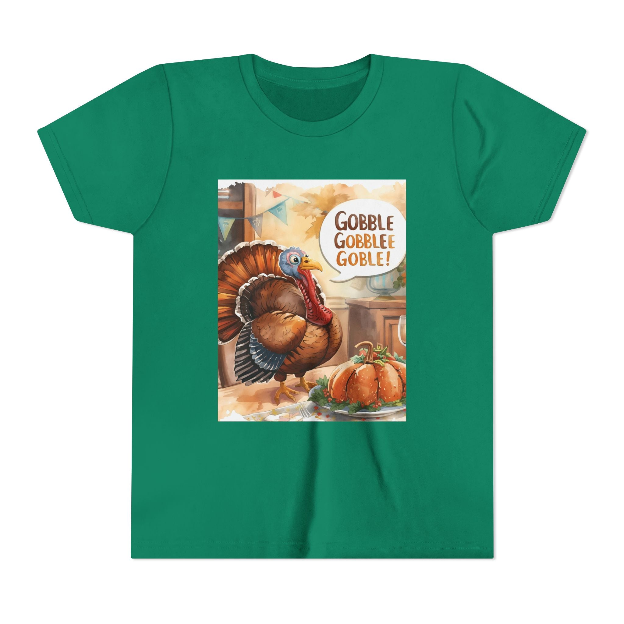 Thanksgiving Turkey Youth Tee, Gobble Gobble Shirt, Kids Thanksgiving Apparel, Fall Celebration Tee, Funny Turkey Shirt