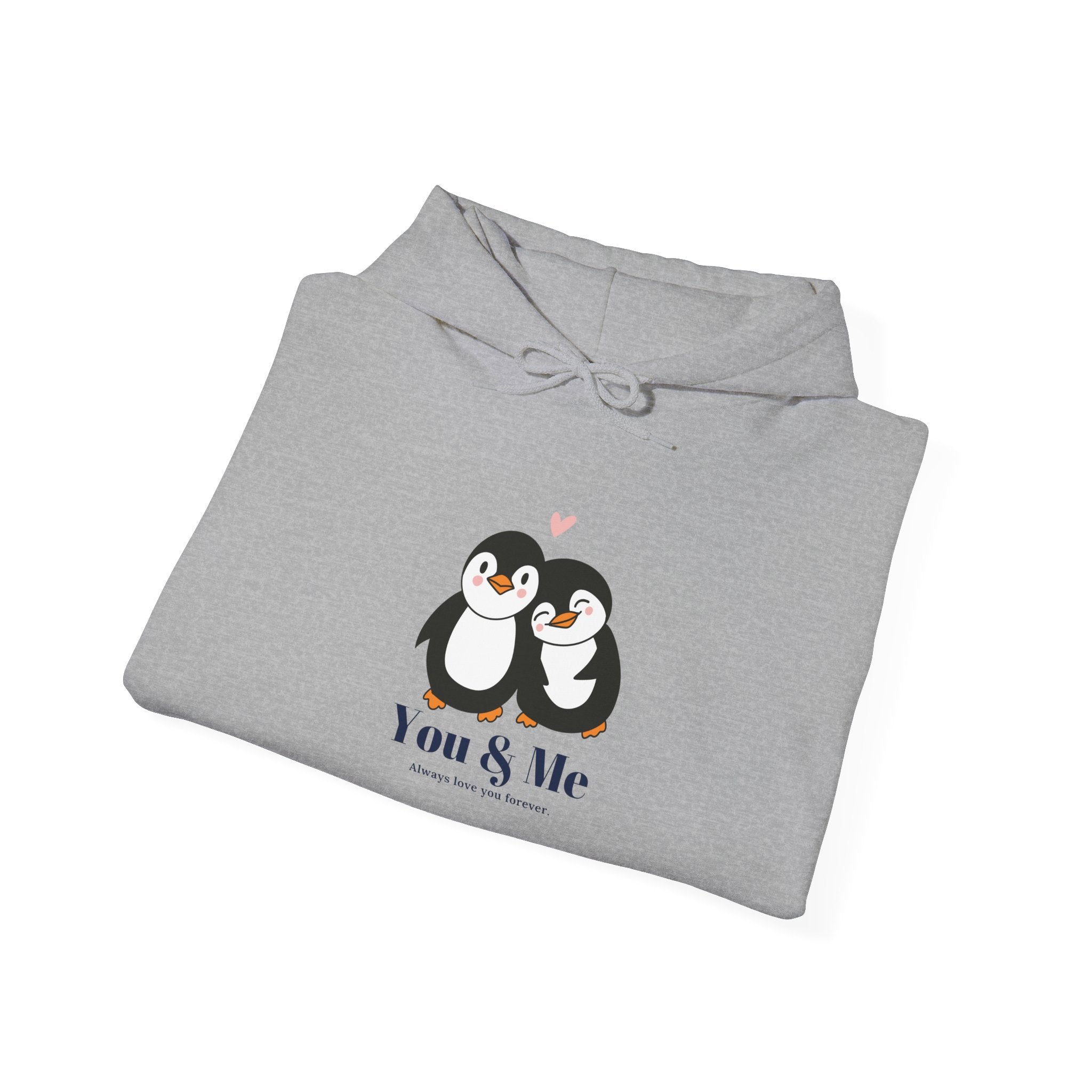 Penguin Love Hoodie with Heart - Cozy Winter Wear for Couples, Perfect Gift for Valentine's Day, Anniversary, Cute Sweatshirt, [...]