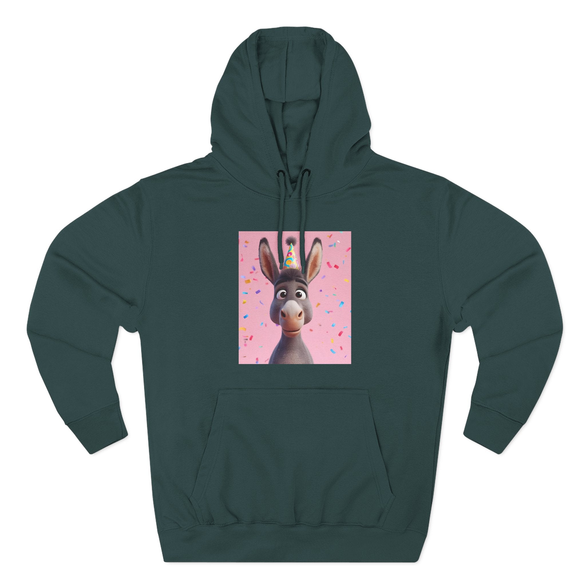 Donkey Birthday Three-Panel Fleece Hoodie