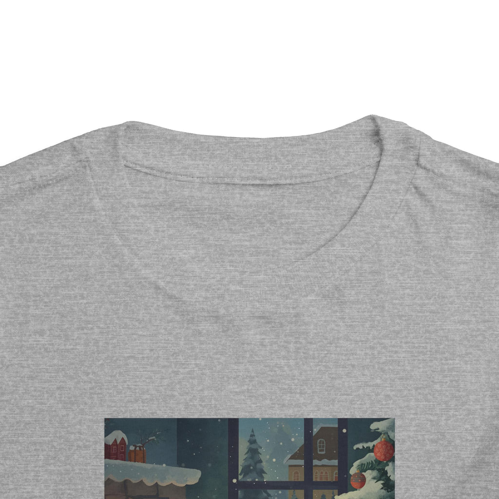 Cute Cat Christmas Festive Toddler Short Sleeve Tee