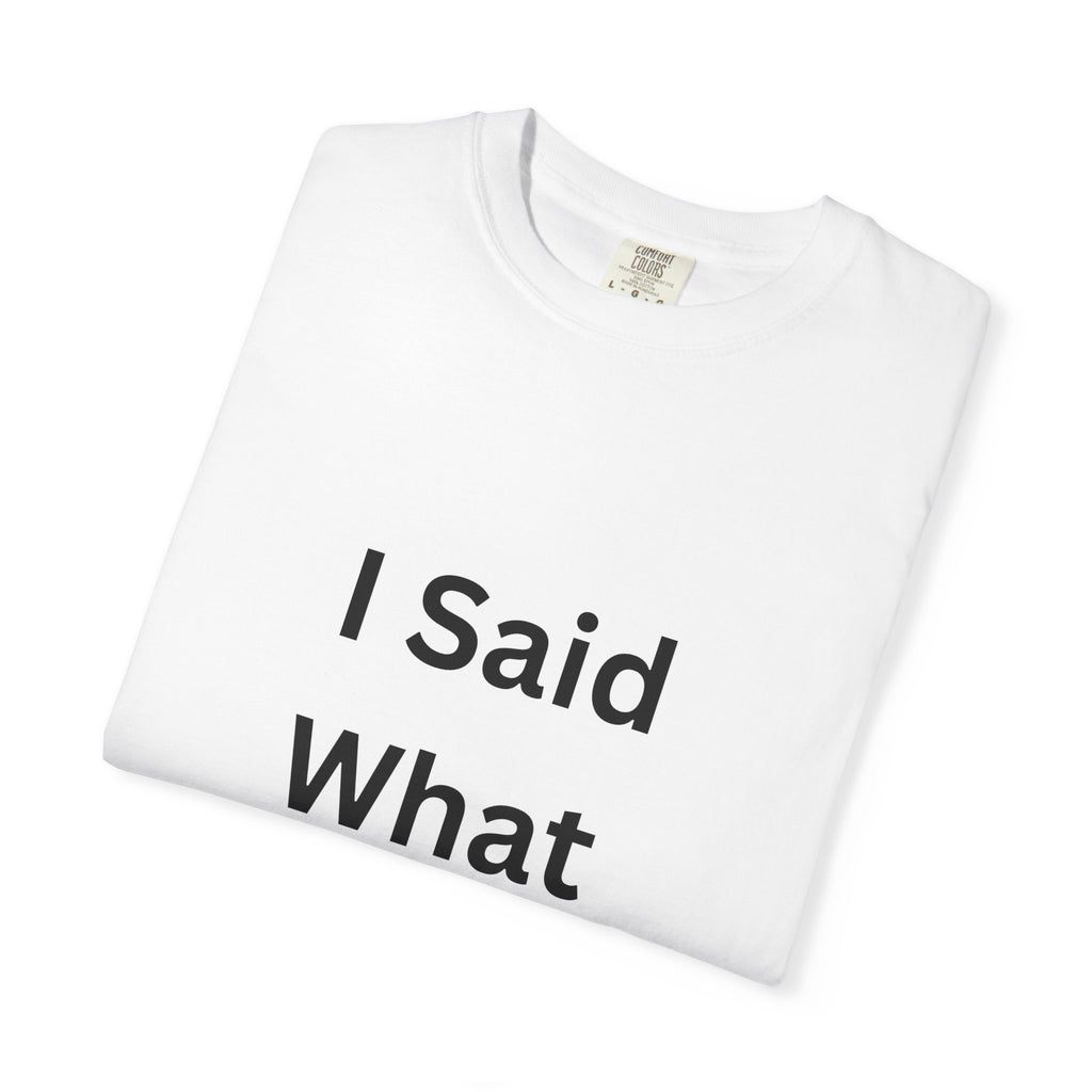 Unisex Garment-Dyed T-Shirt with 'I Said What I Said' Print, Casual Tee, Gift for Friends, Pop Culture Apparel, Relaxed Fit