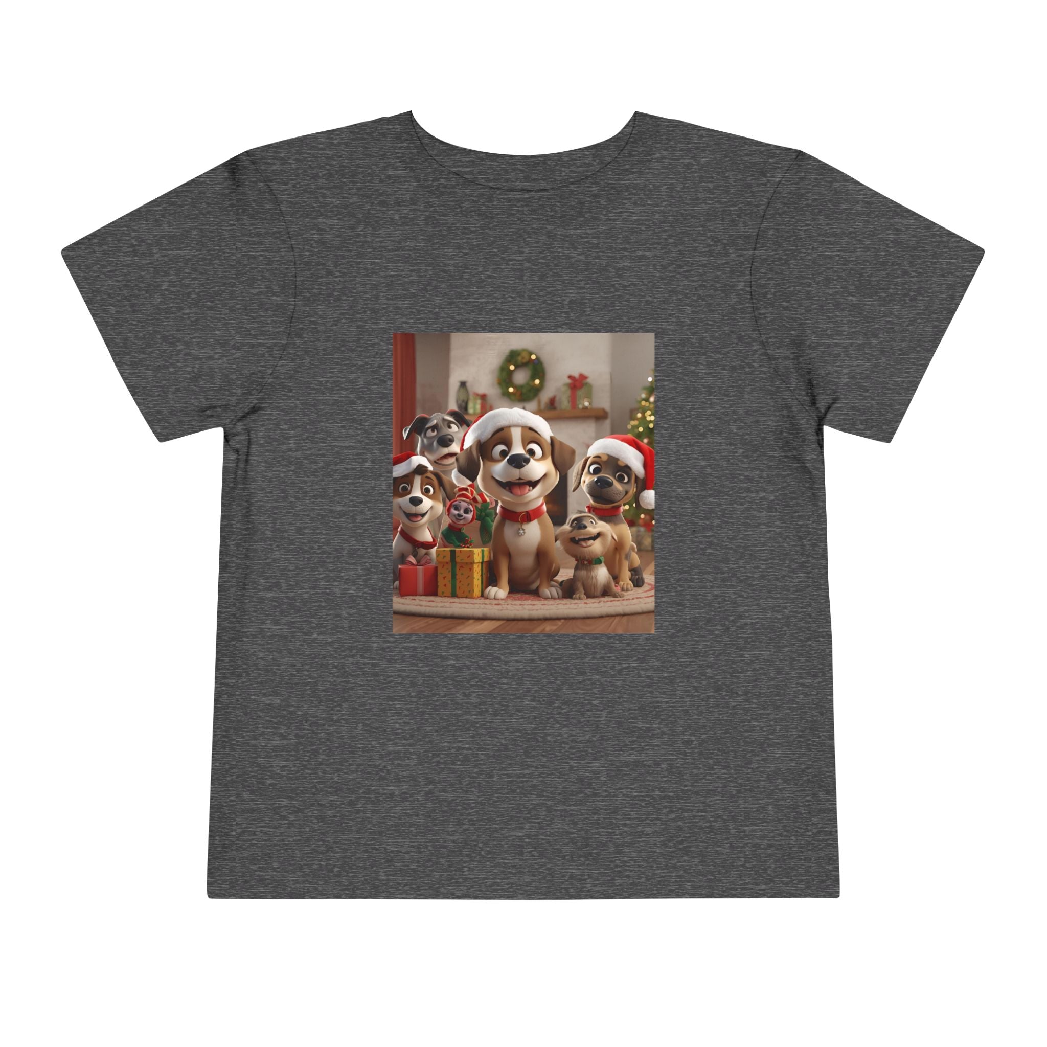 Cute Christmas Festive Puppy Toddler Tee, Cute Dog Christmas Shirt, Kids Holiday Clothing, Animal Lover Gift, Birthday Outfit