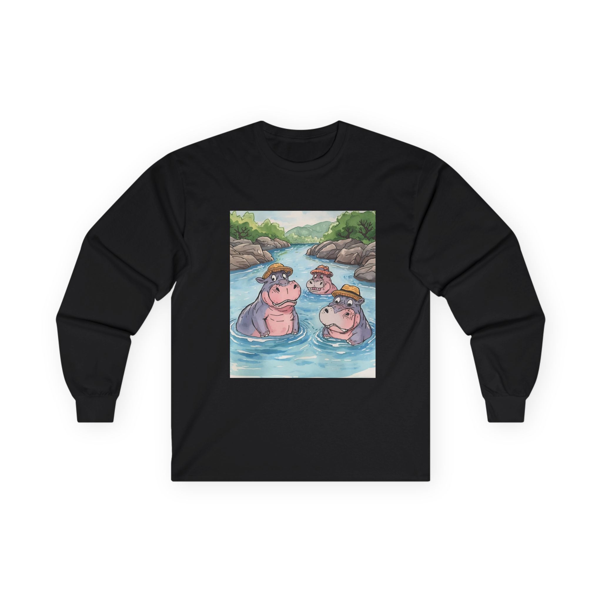 Hippo Cute Unisex Ultra Cotton Long Sleeve Tee