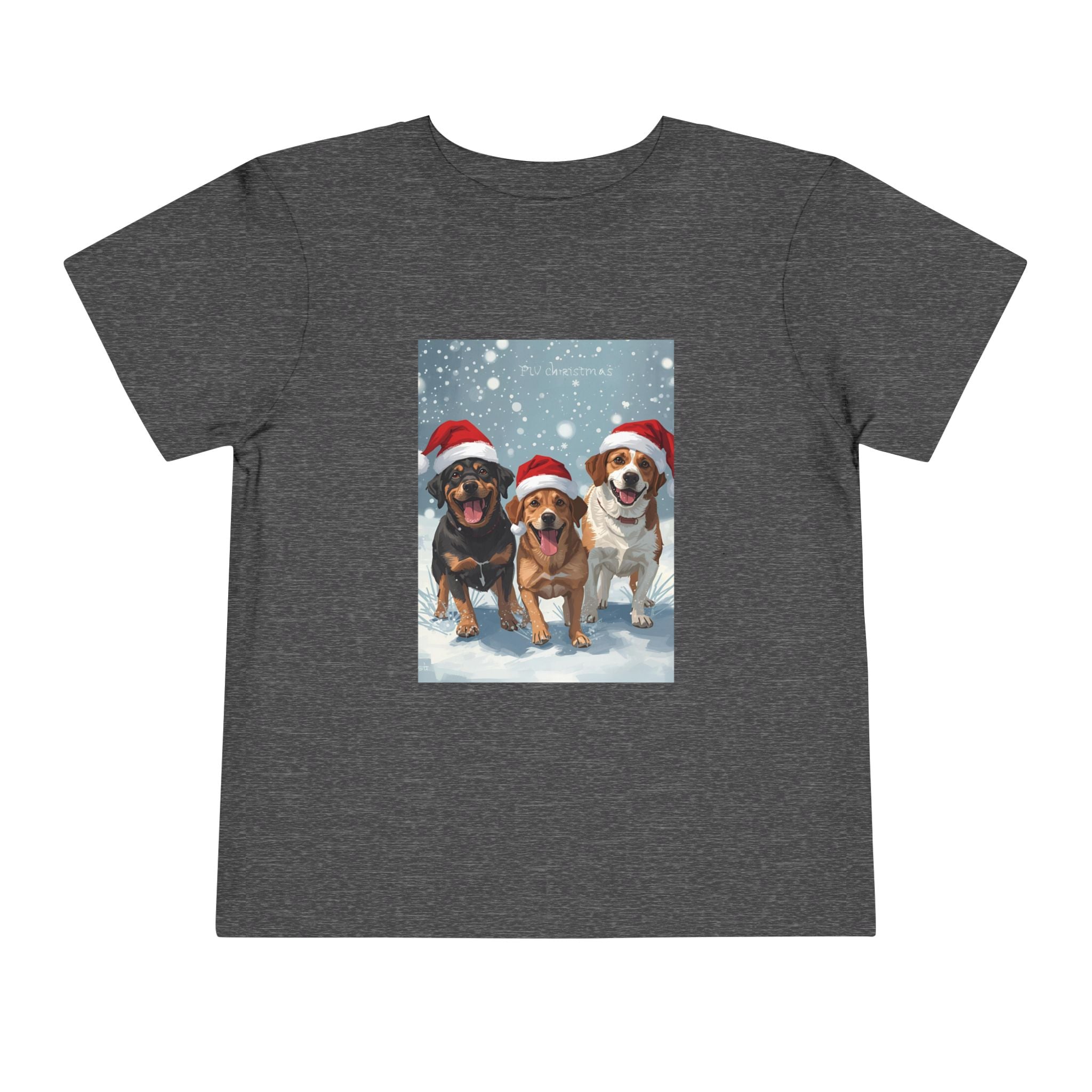 Cute Christmas Dogs Toddler Short Sleeve Tee