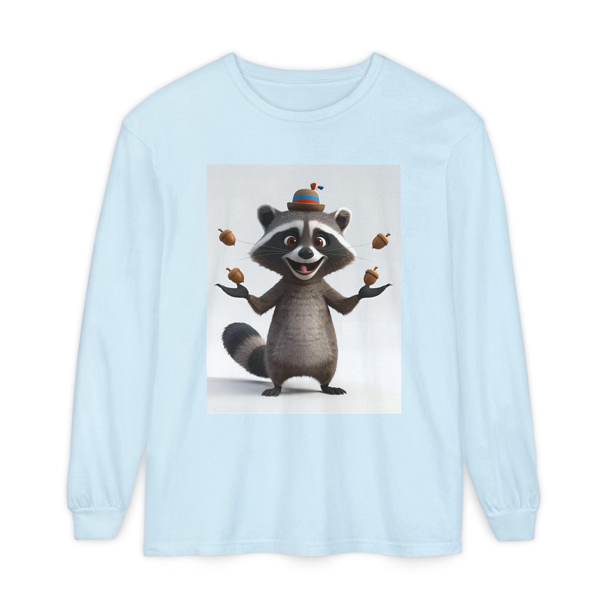 Raccoon Unisex Garment-dyed Long Sleeve T-Shirt