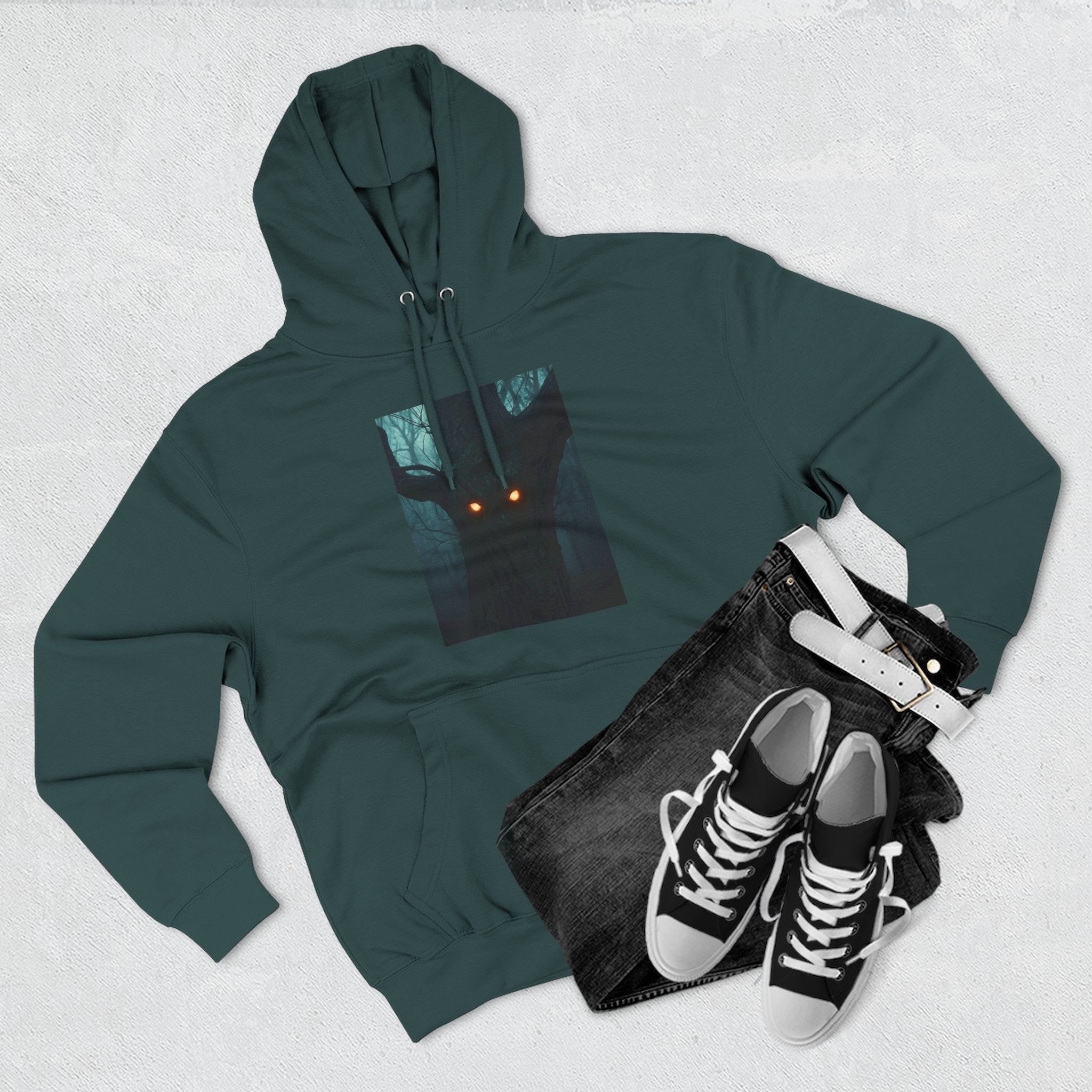 Chilling Nighttime Hoodie, Cozy Fleece Sweatshirt, Outdoor Adventure Attire, Perfect for Bonfire Nights, Gifts for Nature Lovers
