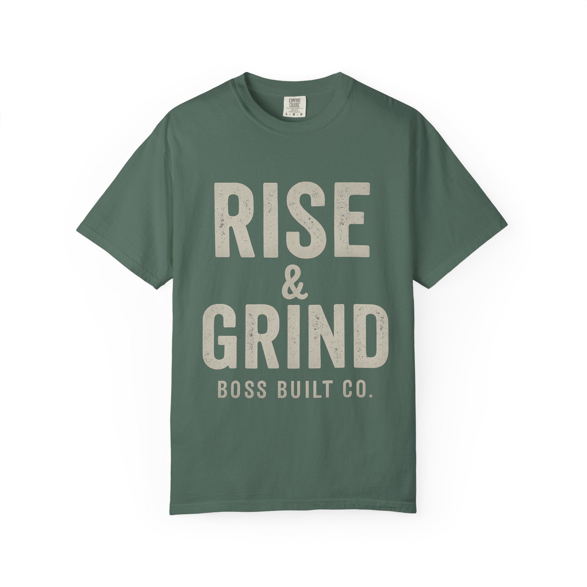 Boss Built Co Rise & Grind T-Shirt — Motivational Graphic Tee for Hustle Mindset