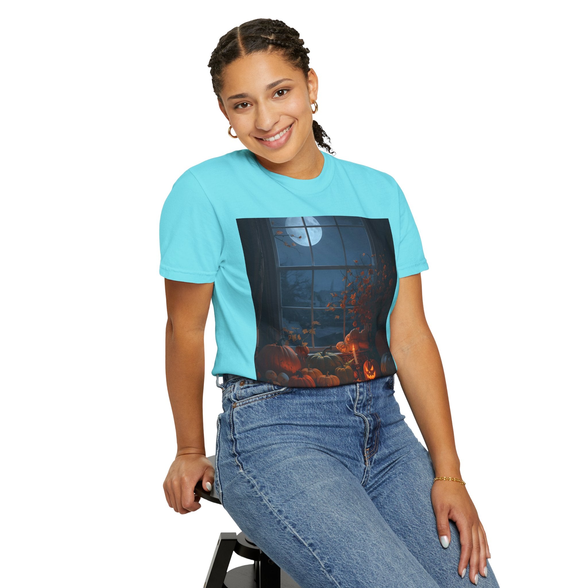 Spooky Autumn Pumpkin Vibes Halloween T-Shirt, Casual Fall Tee, Unisex Graphic Shirt, Pumpkin Lover Gift, Cozy Seasonal Apparel