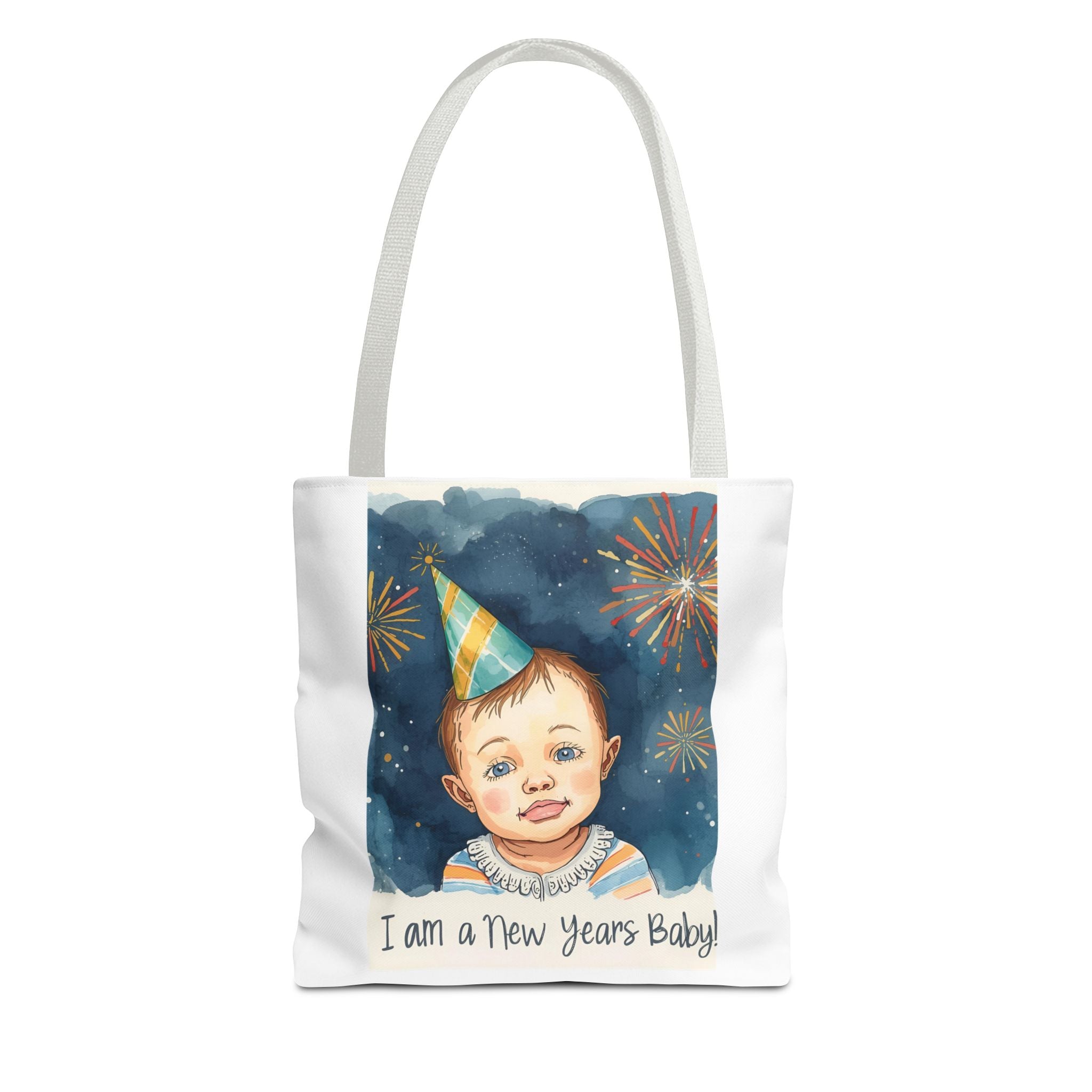 New Year's Baby Tote Bag, Cute Baby Gift, Celebration Bag, New Year Party Accessory, AOP Design, Family Gathering
