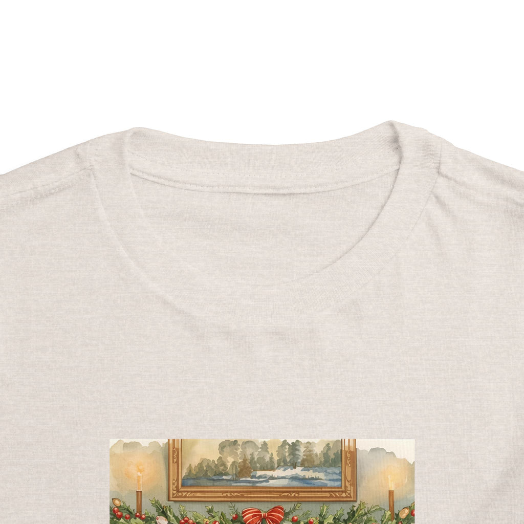 Christmas Stocking Fireplace Toddler Short Sleeve Tee