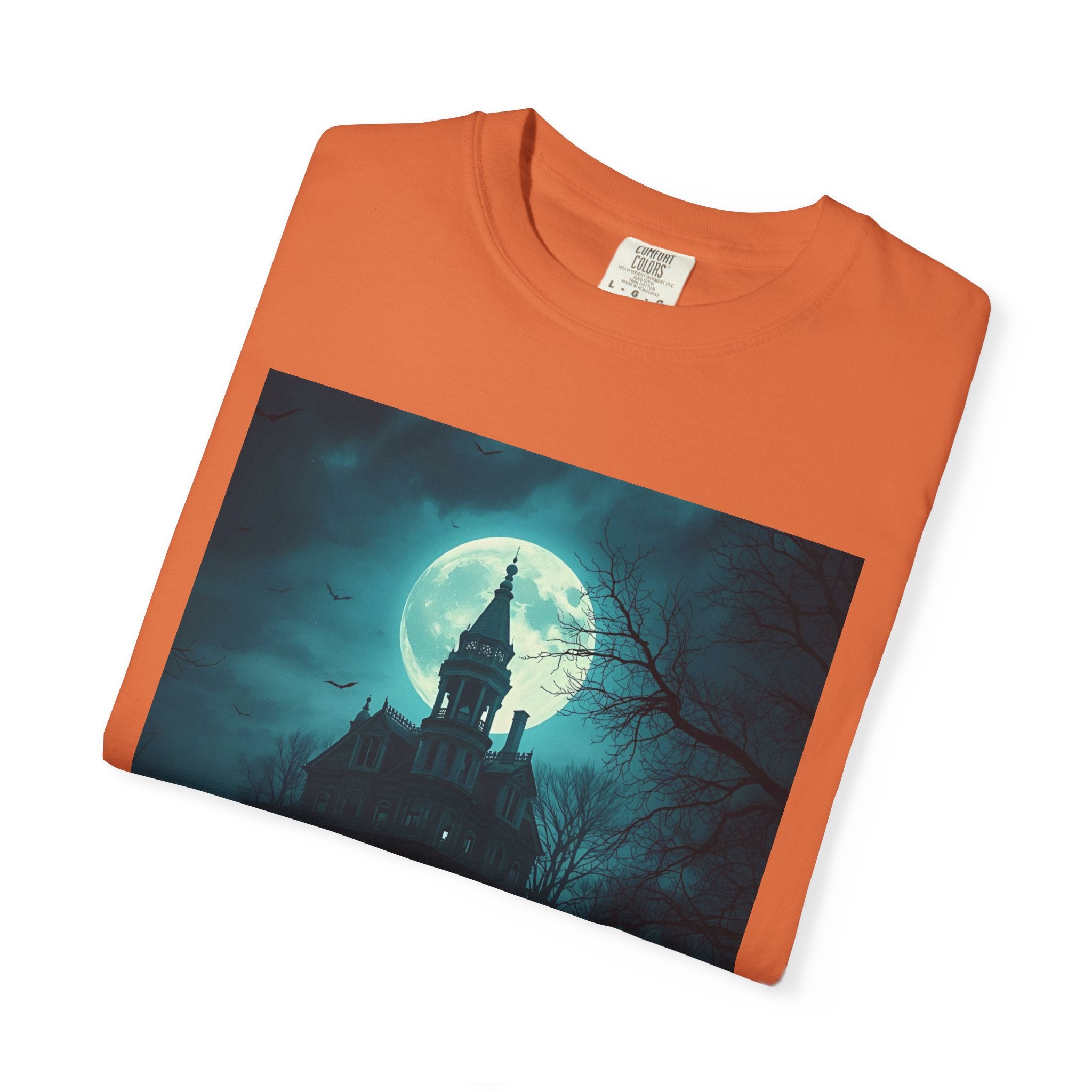 Haunted Moonlit Castle Unisex T-shirt, Gothic Tee, Halloween Apparel, Vintage Style Shirt, Alternative Fashion, Spooky Gift