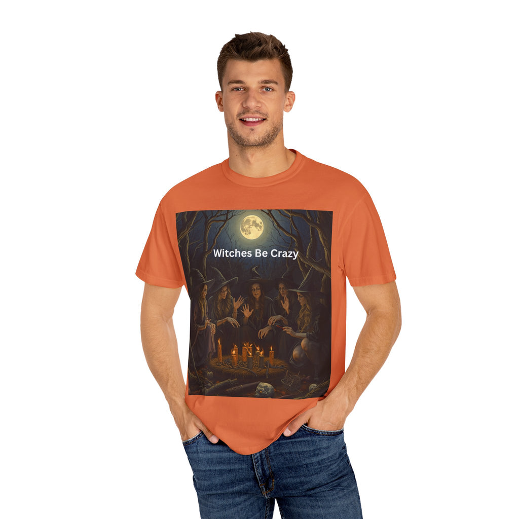 Spooky Halloween Witches Be Crazy T-Shirt, Unisex Witch T-shirt, Spooky Halloween Tee, Casual Graphic Shirt, Perfect for Witches, Gift for Witch Friends