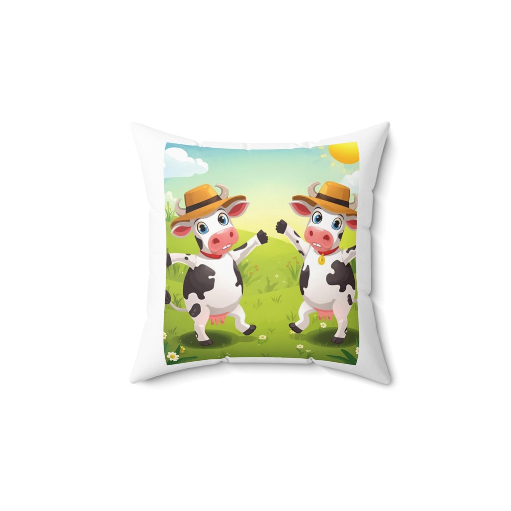 Cute Cow Decor Pillow, Farmhouse Cushion, Animal Throw Pillow, Rustic Home Decor, Kids Room Accessory
