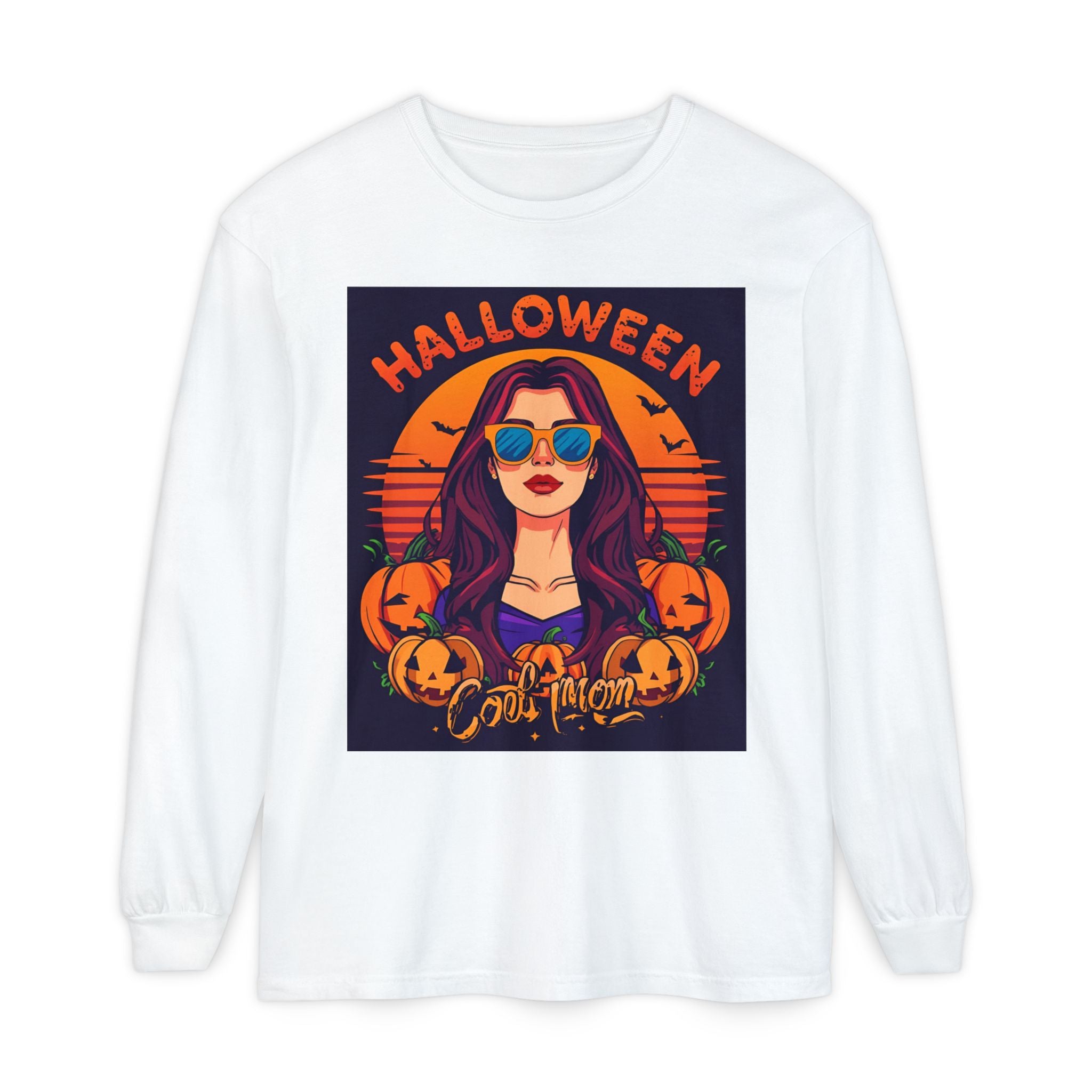 Halloween Themed Unisex Garment-dyed Long Sleeve T-Shirt