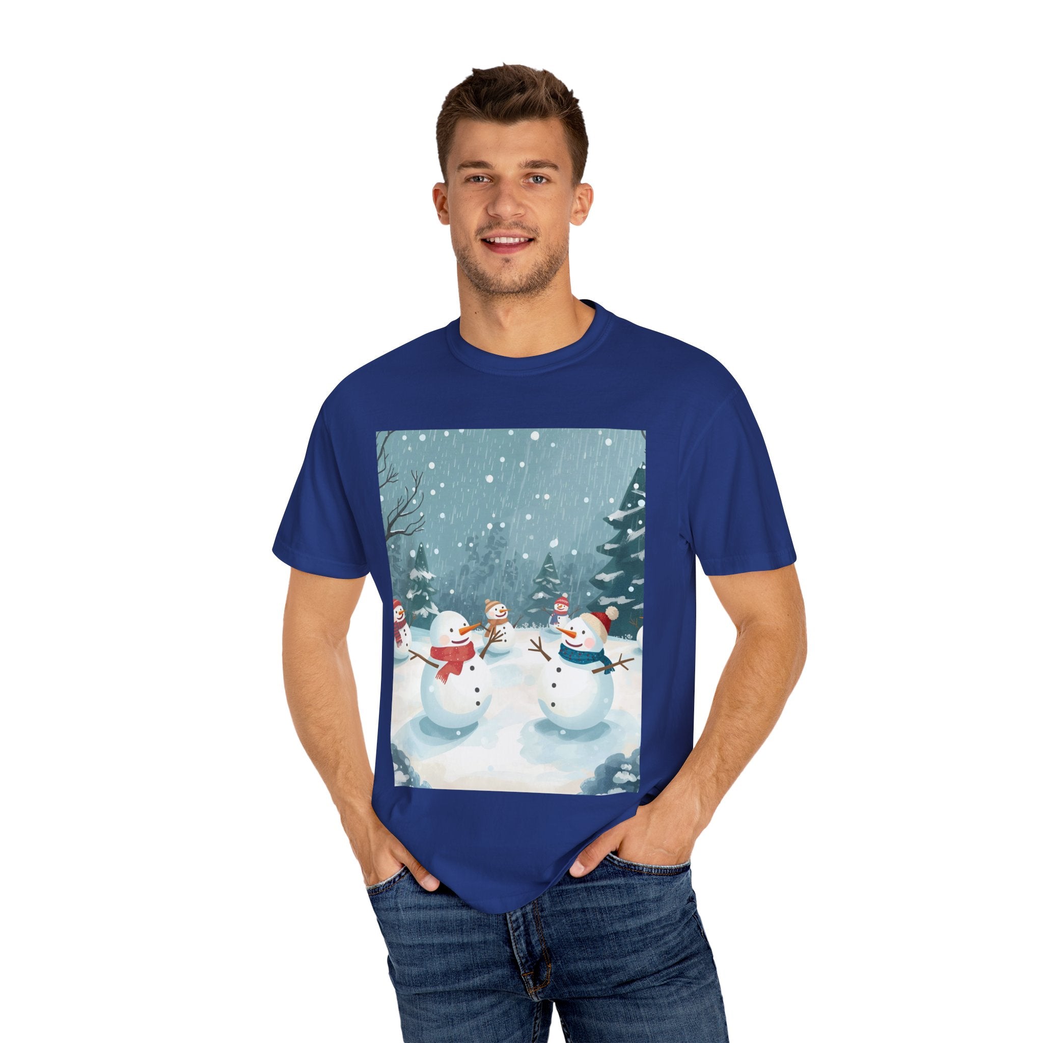 Festive Christmas Winter Wonderland Snowman T-shirt | Holiday Tee, Christmas Apparel, Gift for Him/Her, Graphic Shirt, Seasonal Fashion