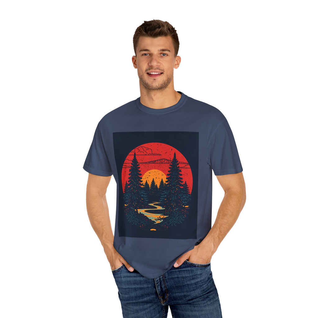 Nature Sunset Unisex T-shirt, Outdoor Adventure Tee, Camping Shirt, Hiking Gear, Mens and Womens Apparel