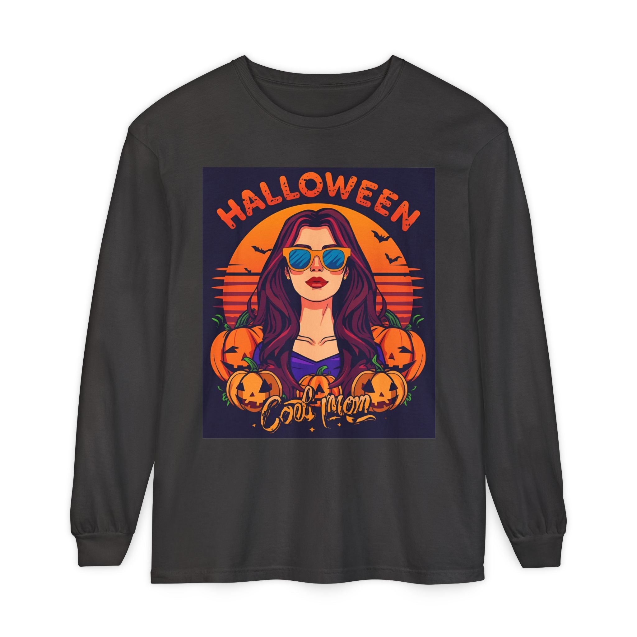 Halloween Themed Unisex Garment-dyed Long Sleeve T-Shirt