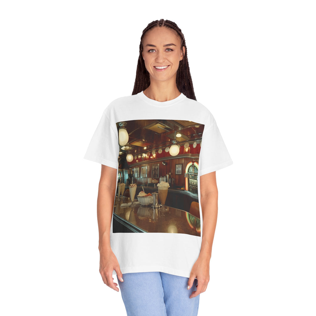 Cozy Vintage Café Vibe Unisex T-shirt, Casual Tee, Retro Style, Gift for Coffee Lovers, Summer Fashion, Everyday Wear