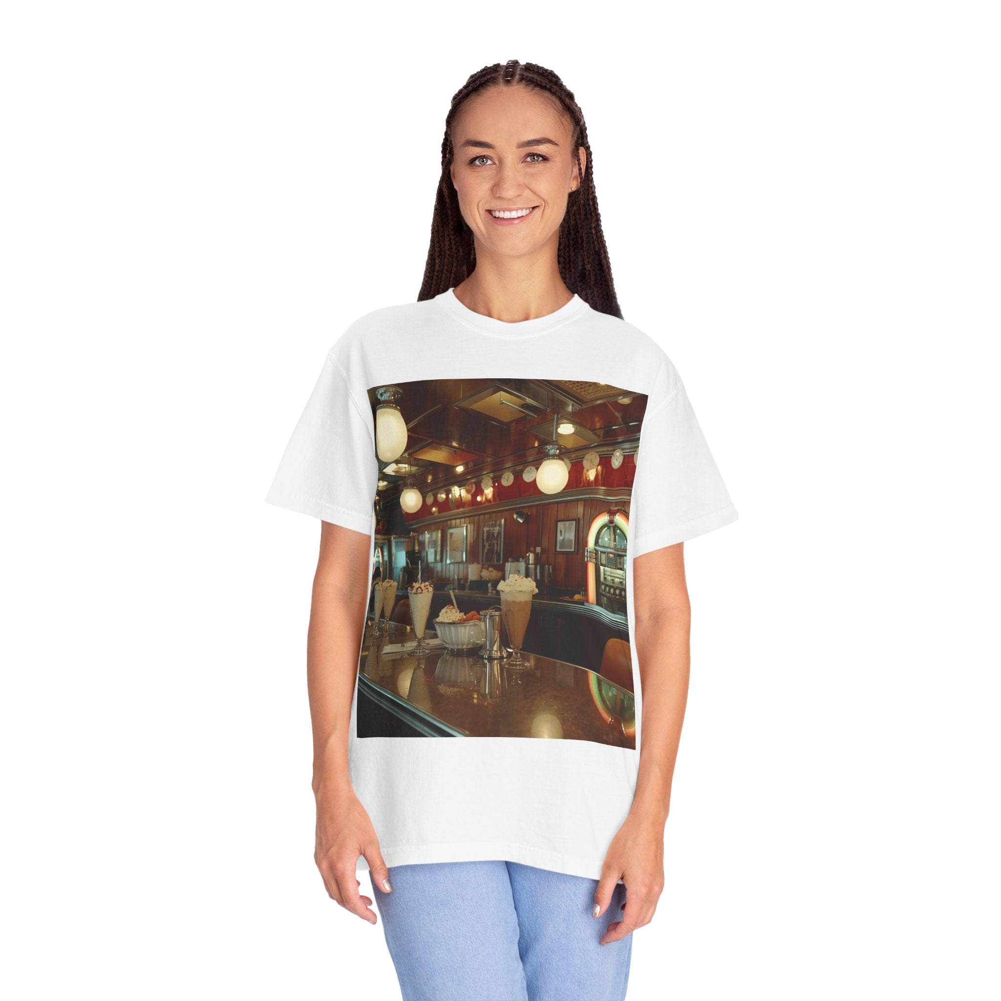 Cozy Vintage Café Vibe Unisex T-shirt, Casual Tee, Retro Style, Gift for Coffee Lovers, Summer Fashion, Everyday Wear