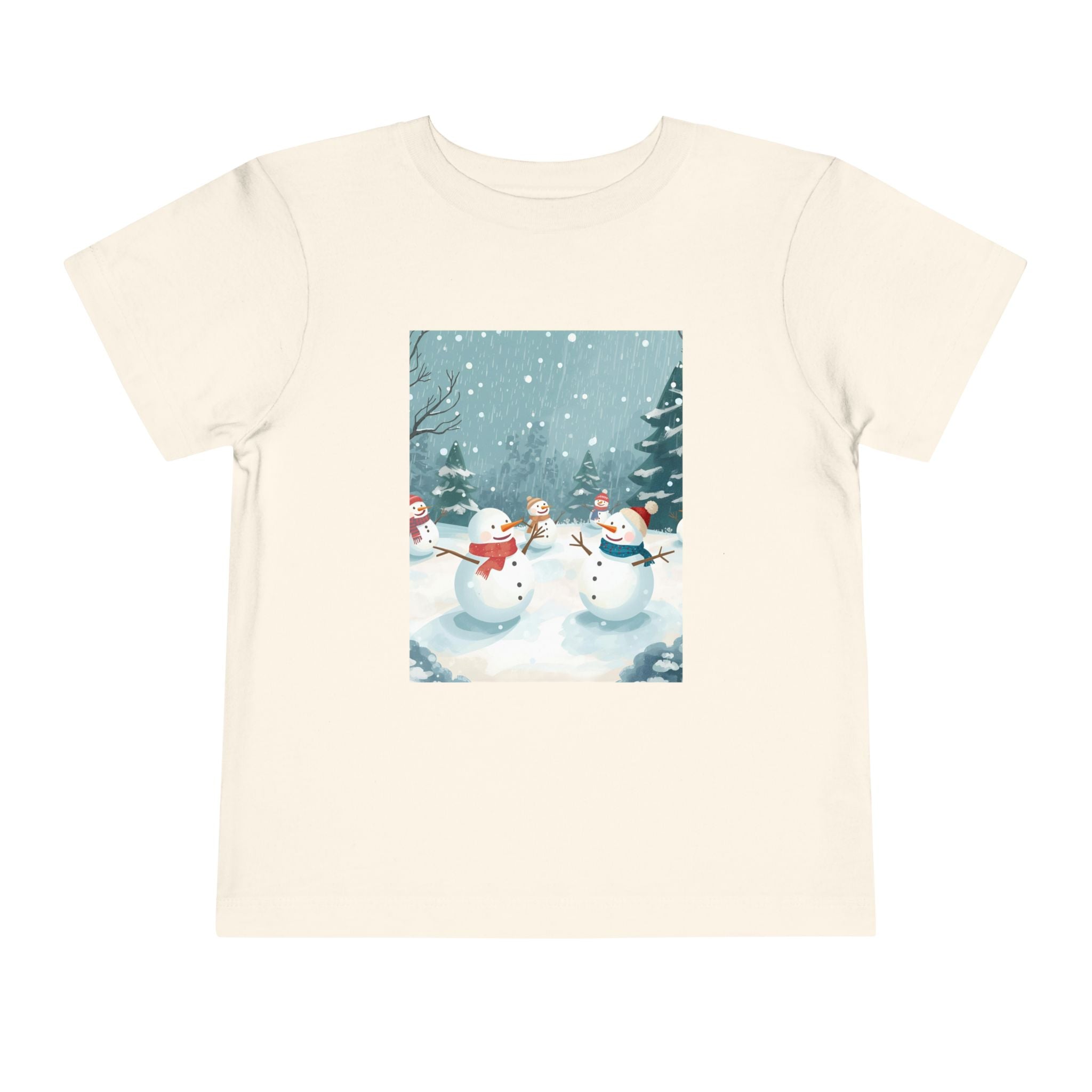 Festive Christmas Snowman Toddler Short Sleeve Tee