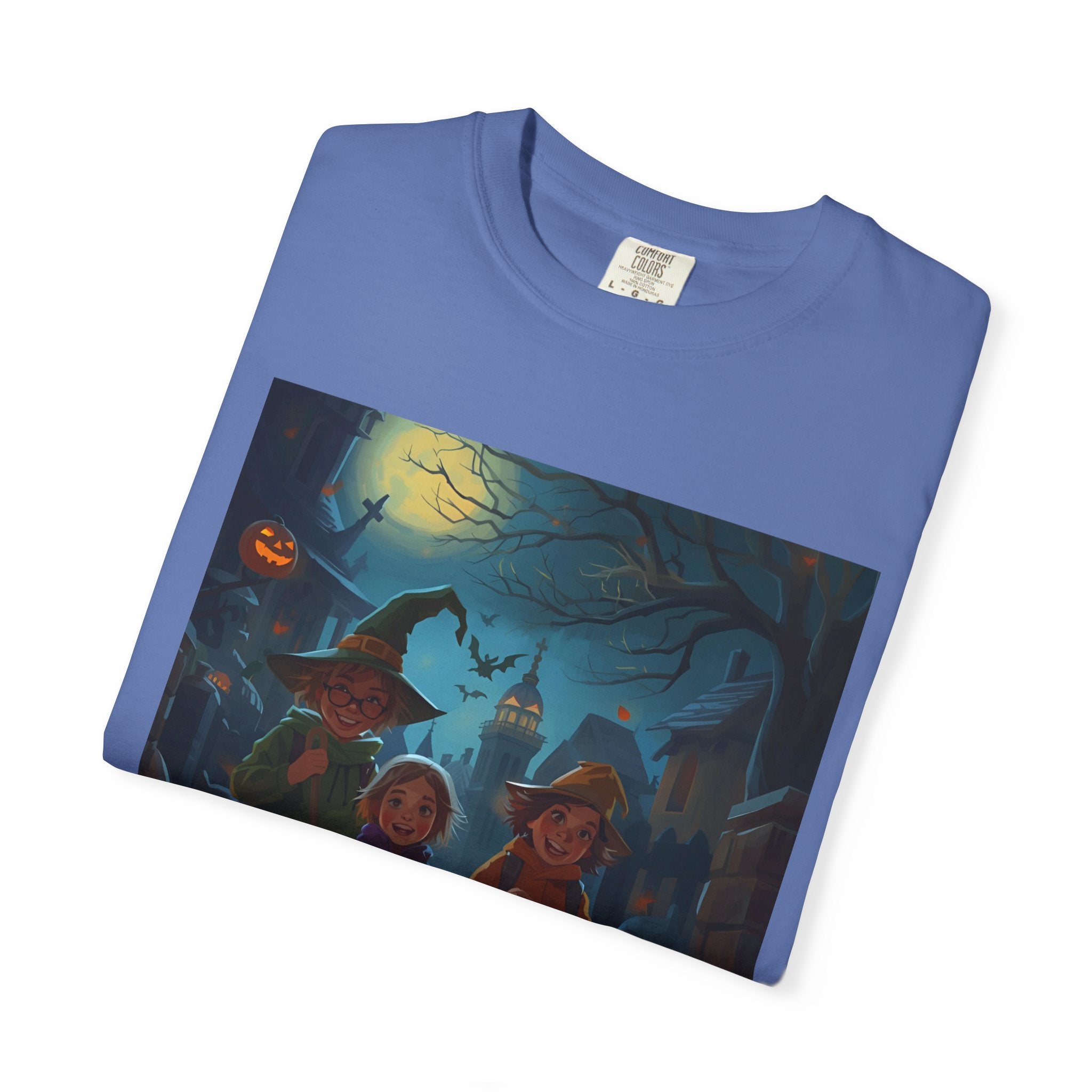 Halloween Kids T-Shirt, Spooky Season Shirt, Unisex Garment-Dyed Tee, Witch Costume Top, October Fest Apparel, Trick or Treat Shirt