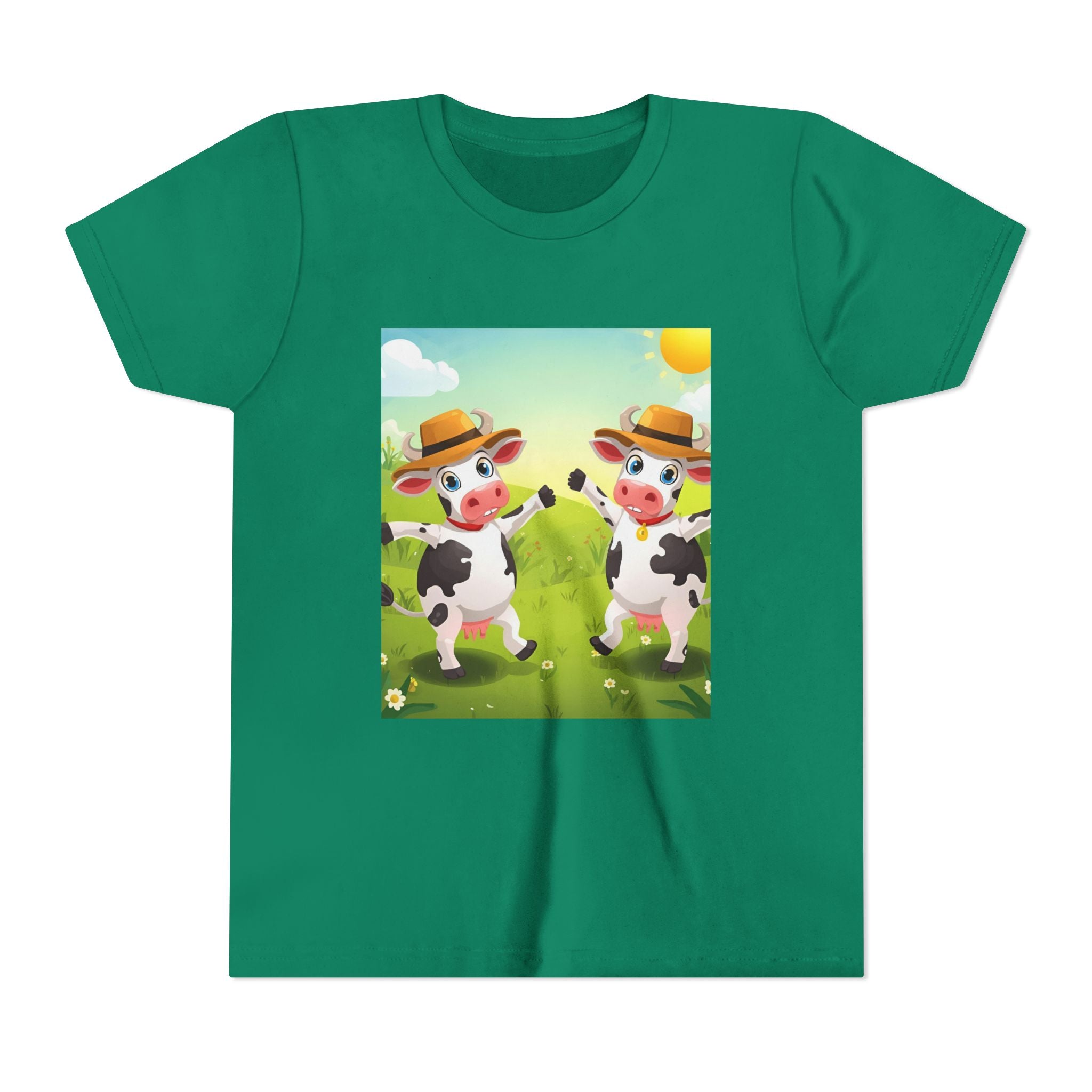 Cute Cow Fun Farm Youth Short Sleeve Tee