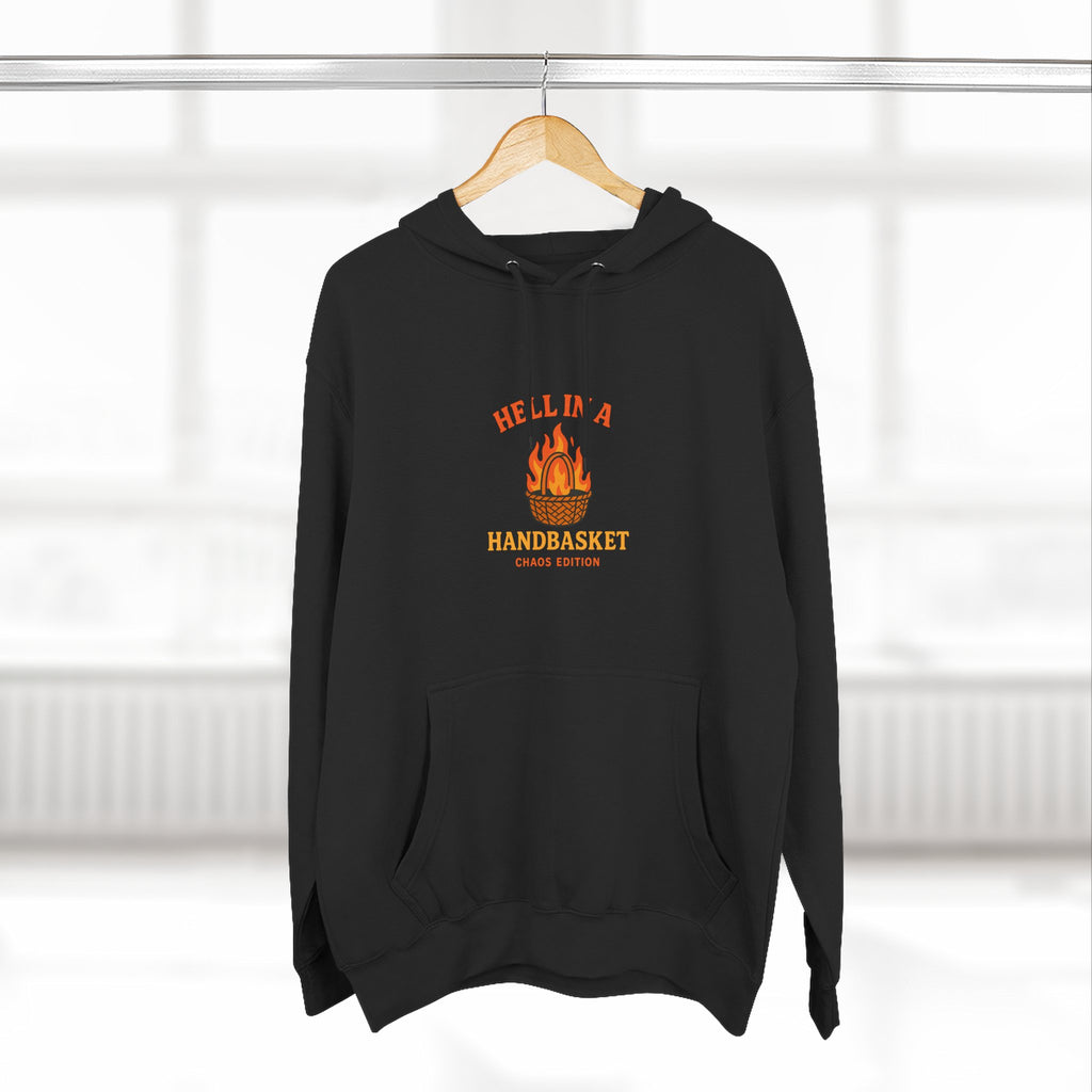 Hell In A HandBasket Funny Three-Panel Fleece Hoodie
