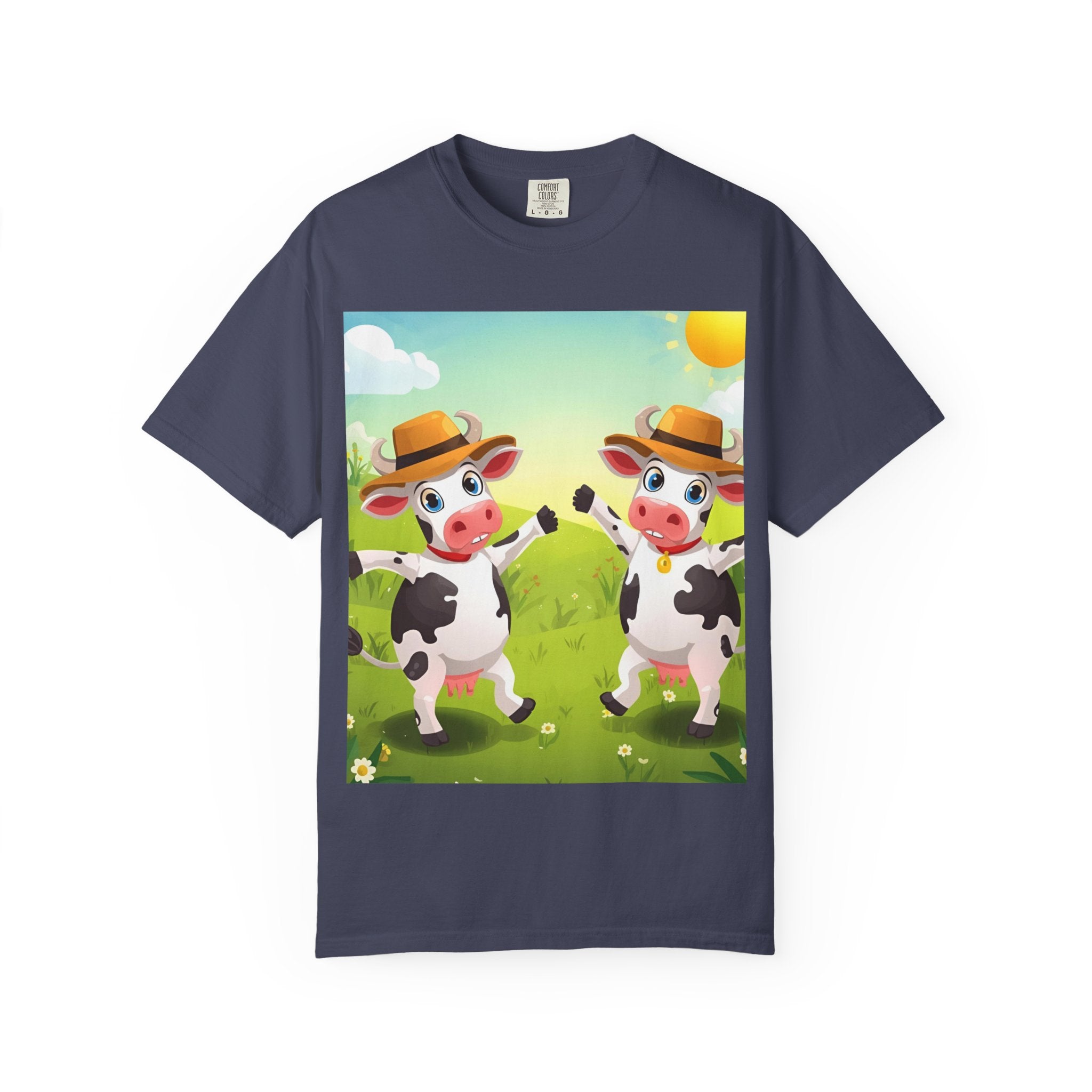 Cute Cow Fun Farm Unisex Garment-Dyed T-shirt
