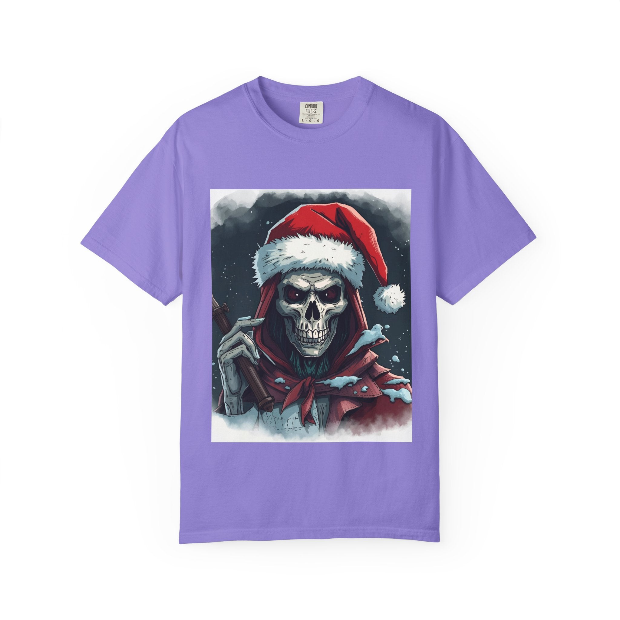 Spooky Santa Skull Graphic T-Shirt - Unisex Holiday Apparel, Christmas Gift, Casual Wear, Graphic Tee, Halloween Shirt