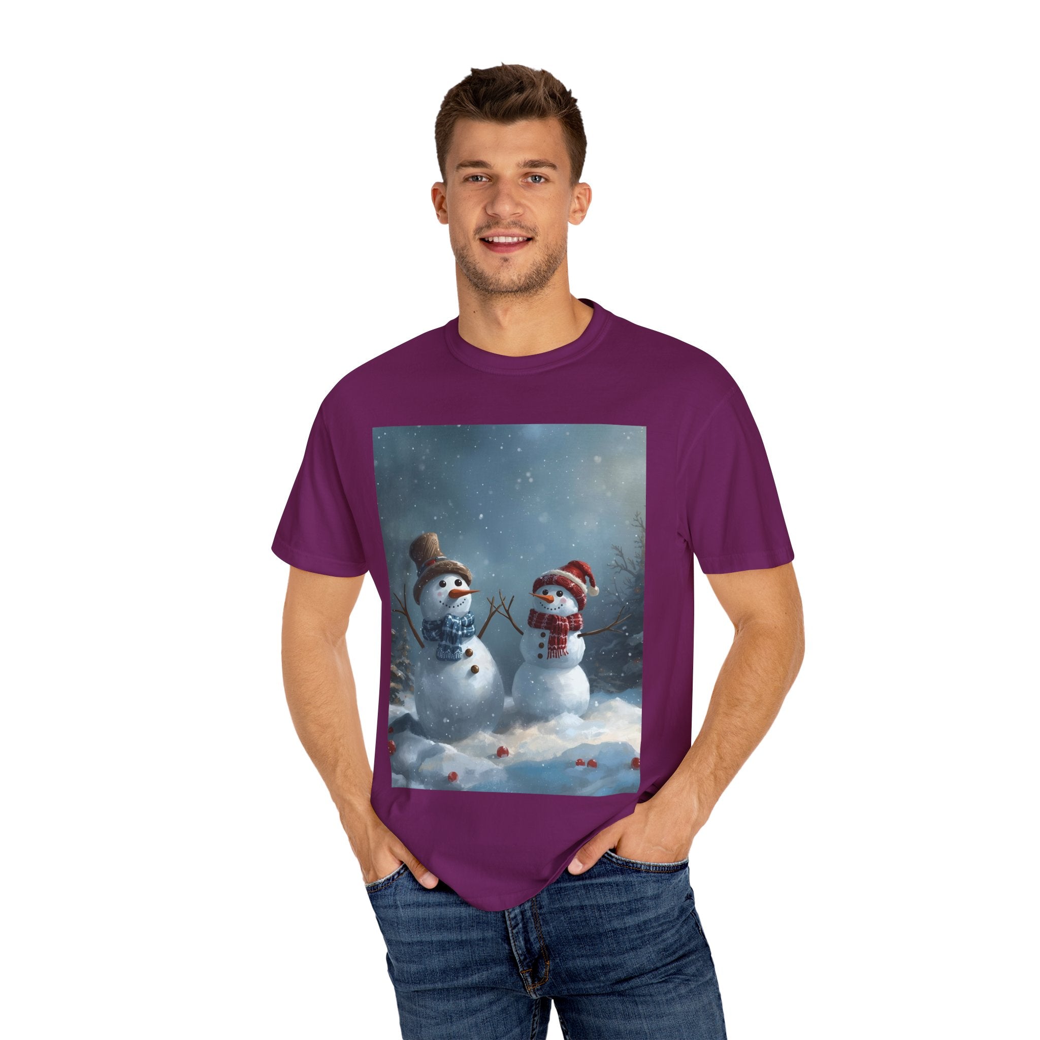 Christmas Winter Snowman T-Shirt, Festive Holiday Tee, Family Holiday Shirt, Cozy Winter Outfit, Seasonal Gift Idea